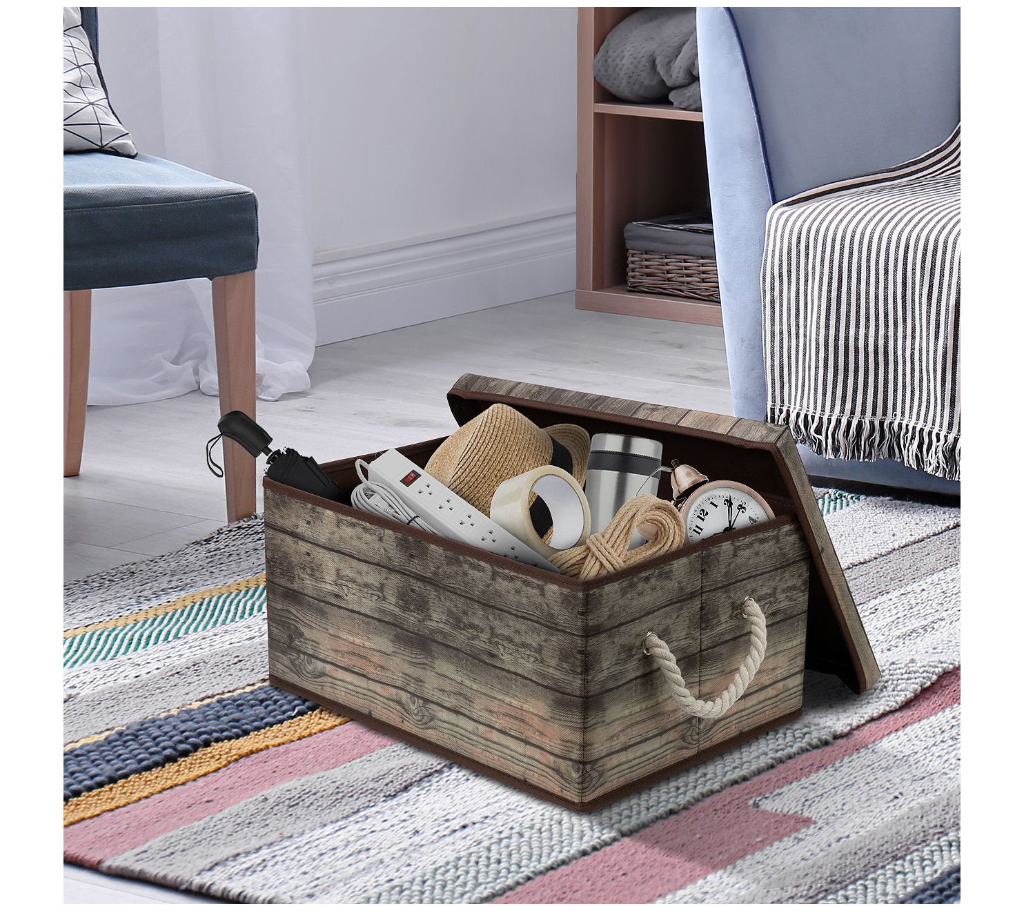 Honey Can Do Natural Canvas Medium Window Storage Box