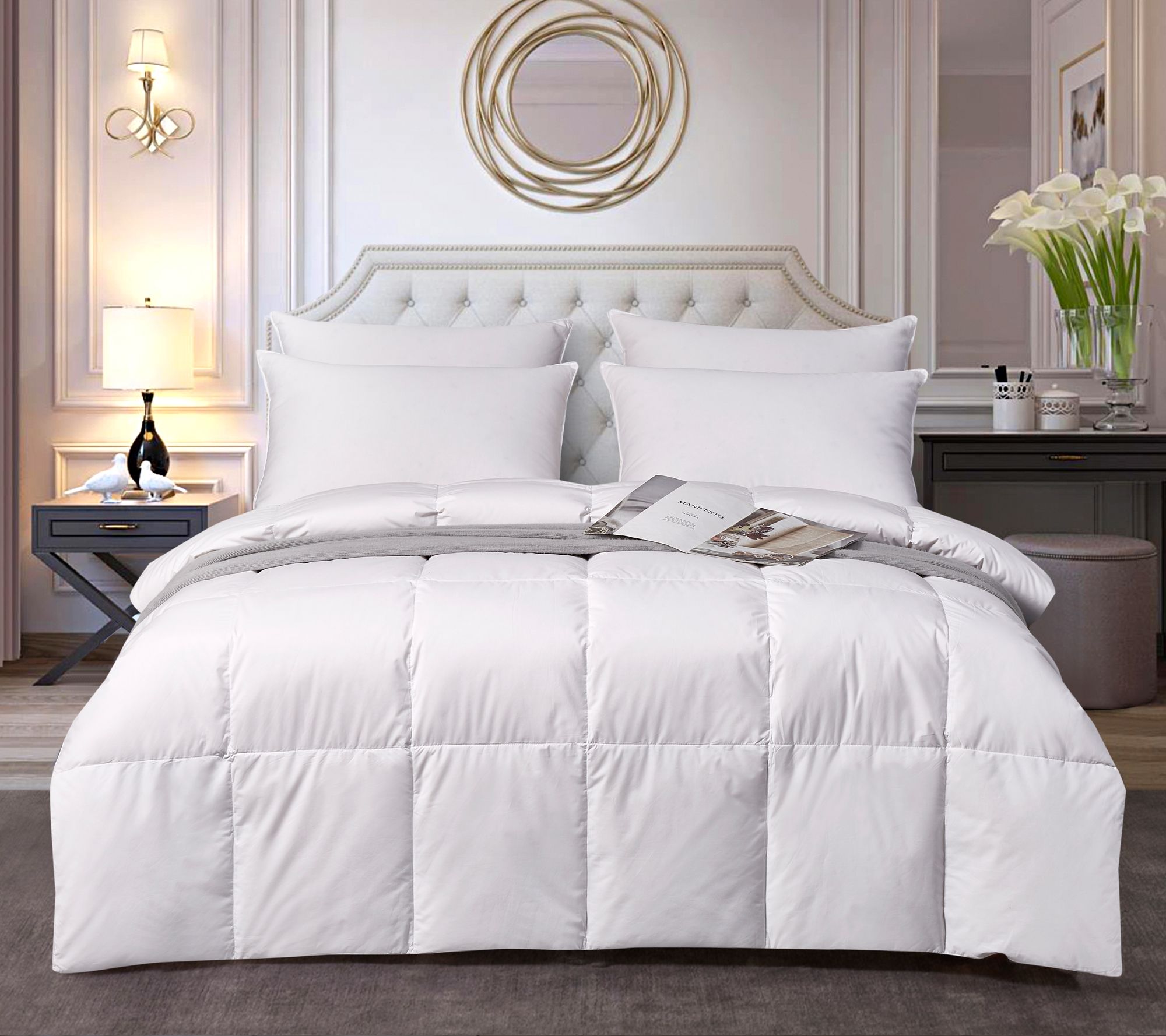 Kathy Ireland Light Warm White Down Fiber Comforter Twin