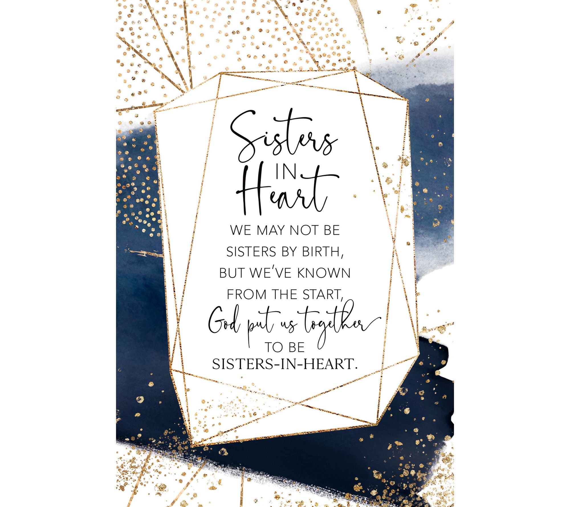 Sisters In Heart Wood Plaque with Easel and Hanger