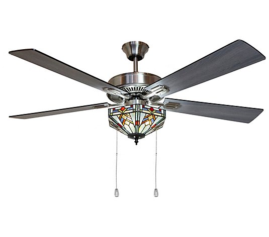 River of Goods 52"W Mission Stained Glass LED Ceiling Fan