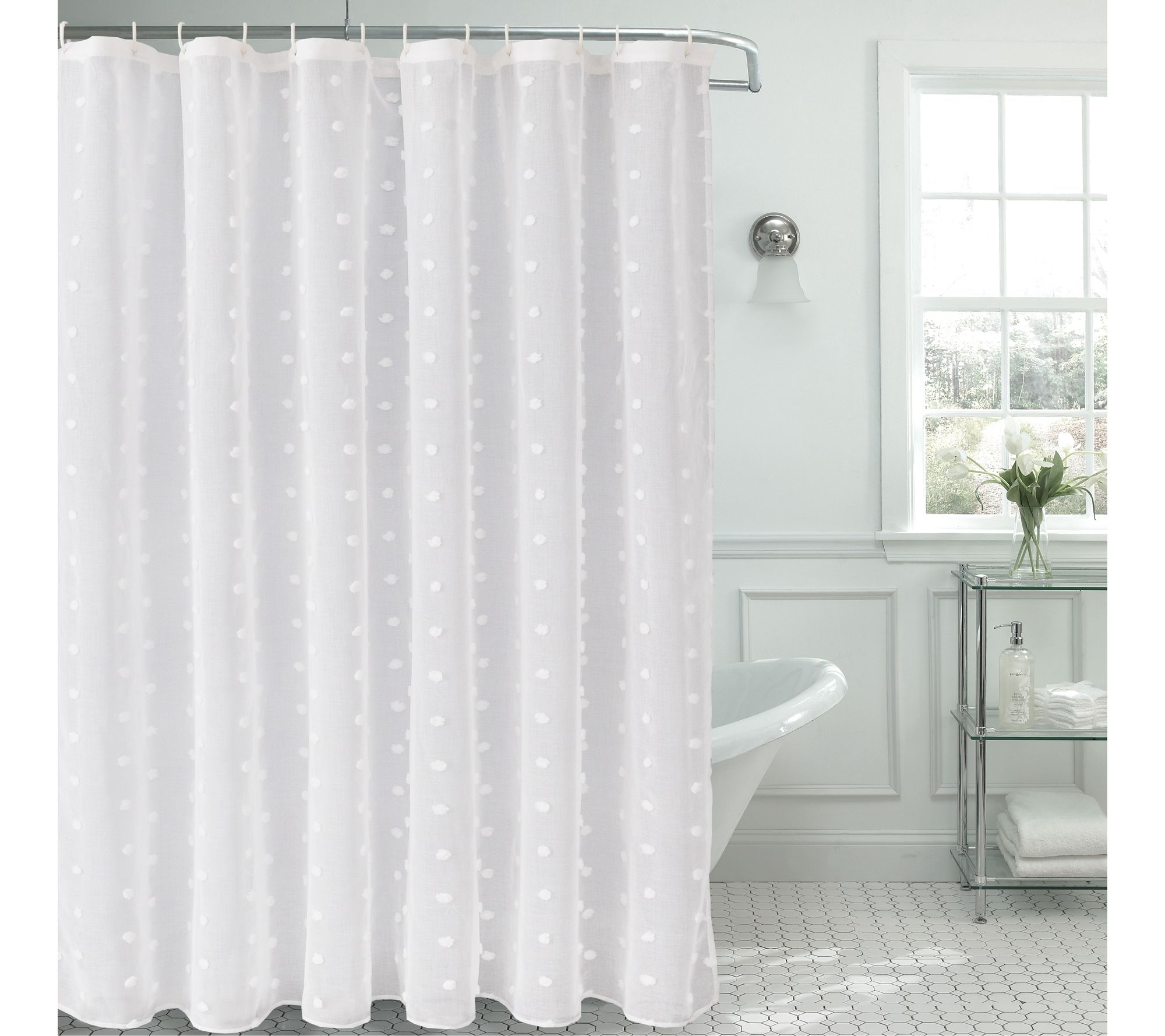 Lush Decor Bayview Shower Curtain White