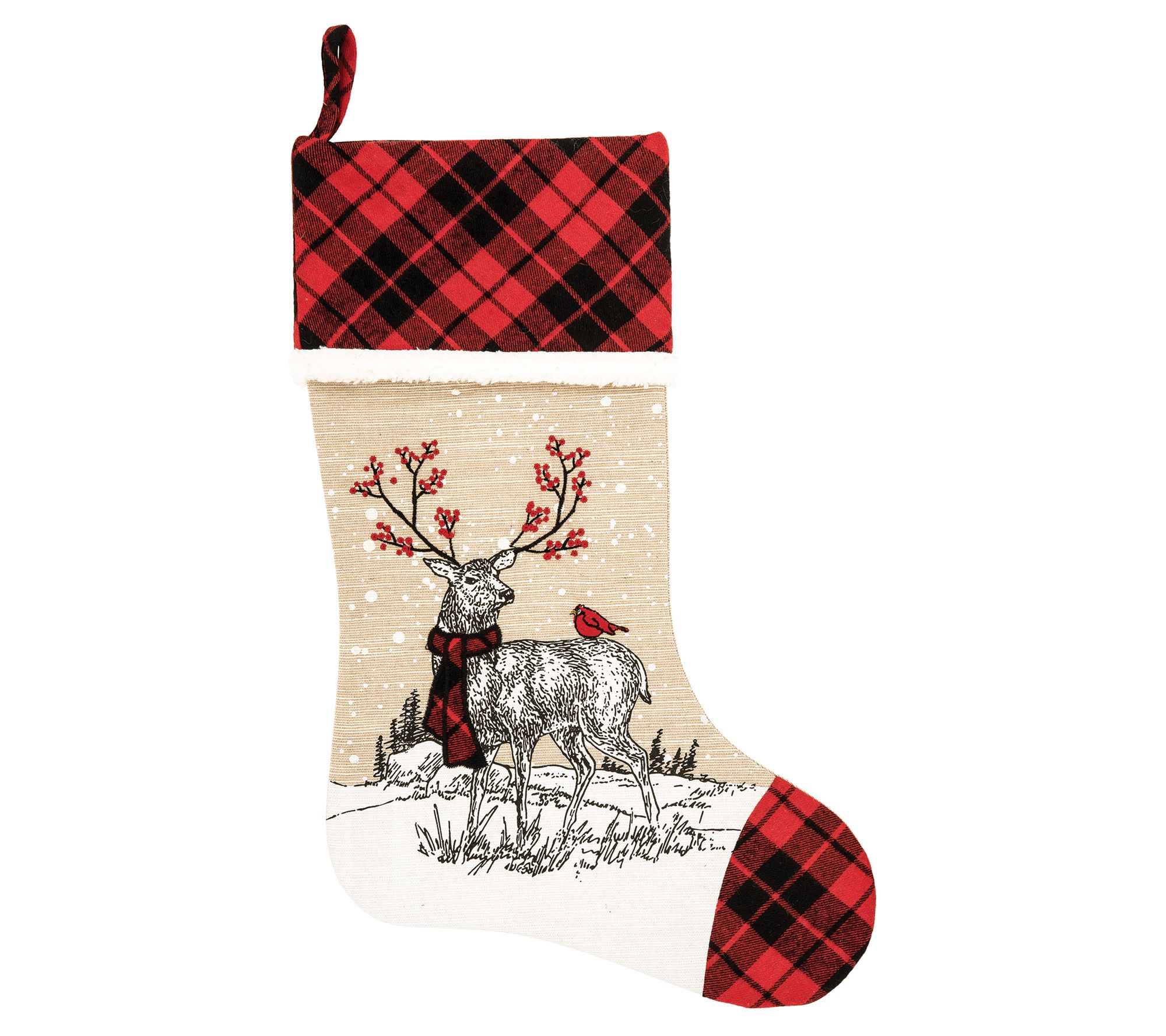 C&F Home Deer Embroidered and Printed Stocking
