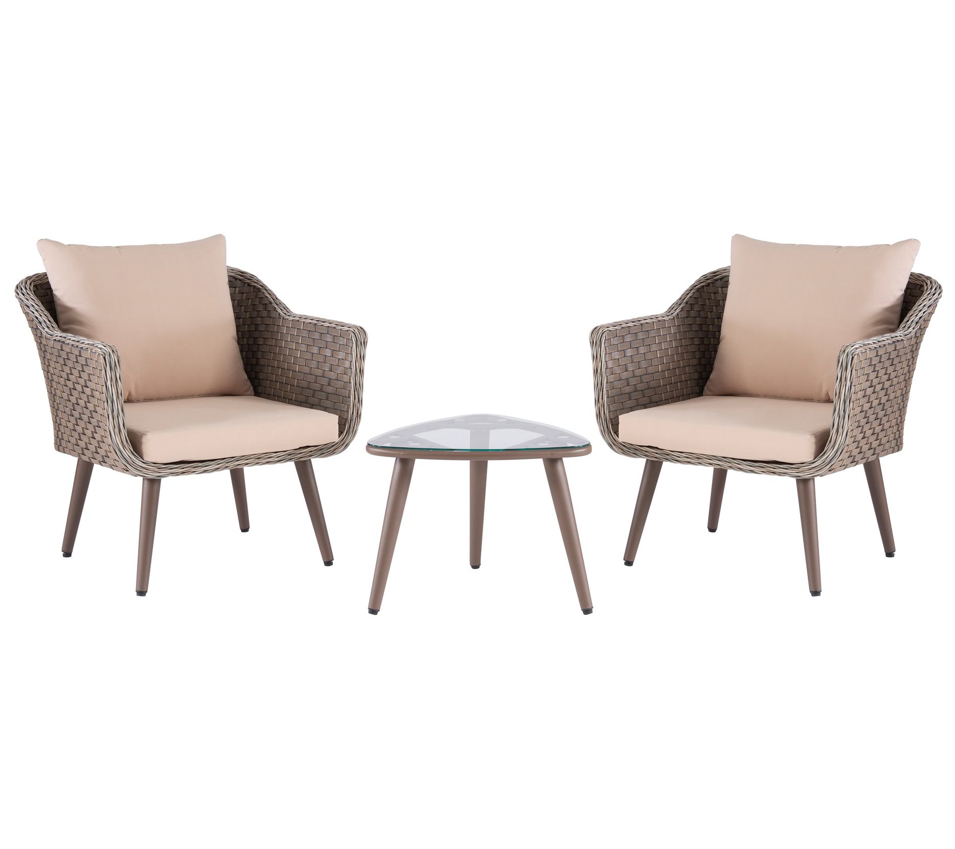 Linon Home Decor Monty 3Pc Outdoor Patio Set W/Cushions