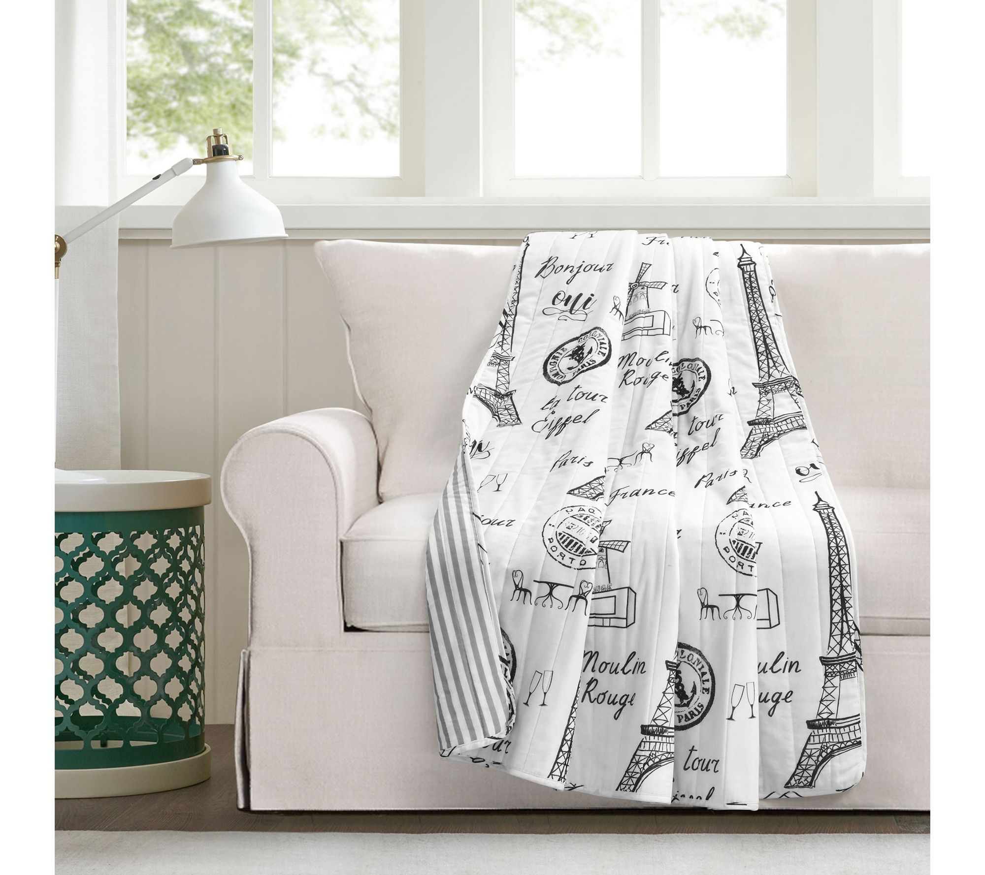 Lush Decor Paris Bonjour Cotton Throw Single 50X60