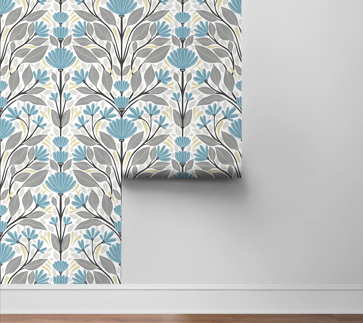 NextWall Folk Floral Peel and Stick Wallpaper