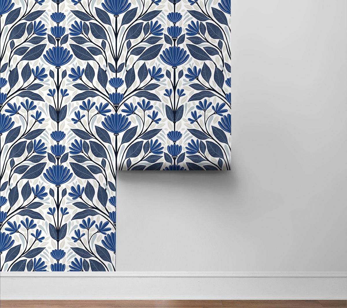 NextWall Folk Floral Peel and Stick Wallpaper