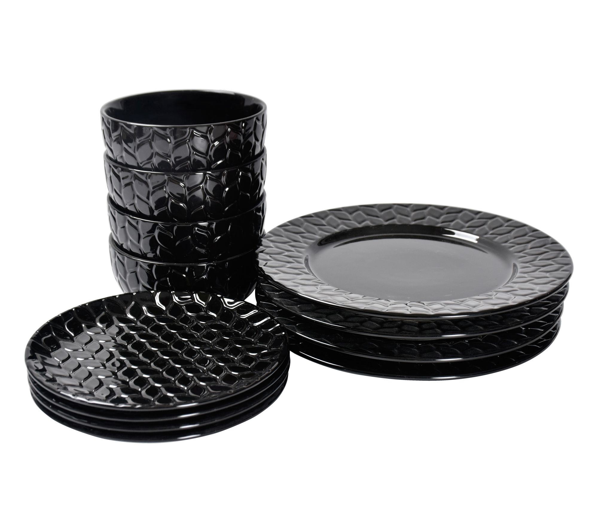 Temp-tations Carved Willow 12-Piece Essential Dinnerware Set