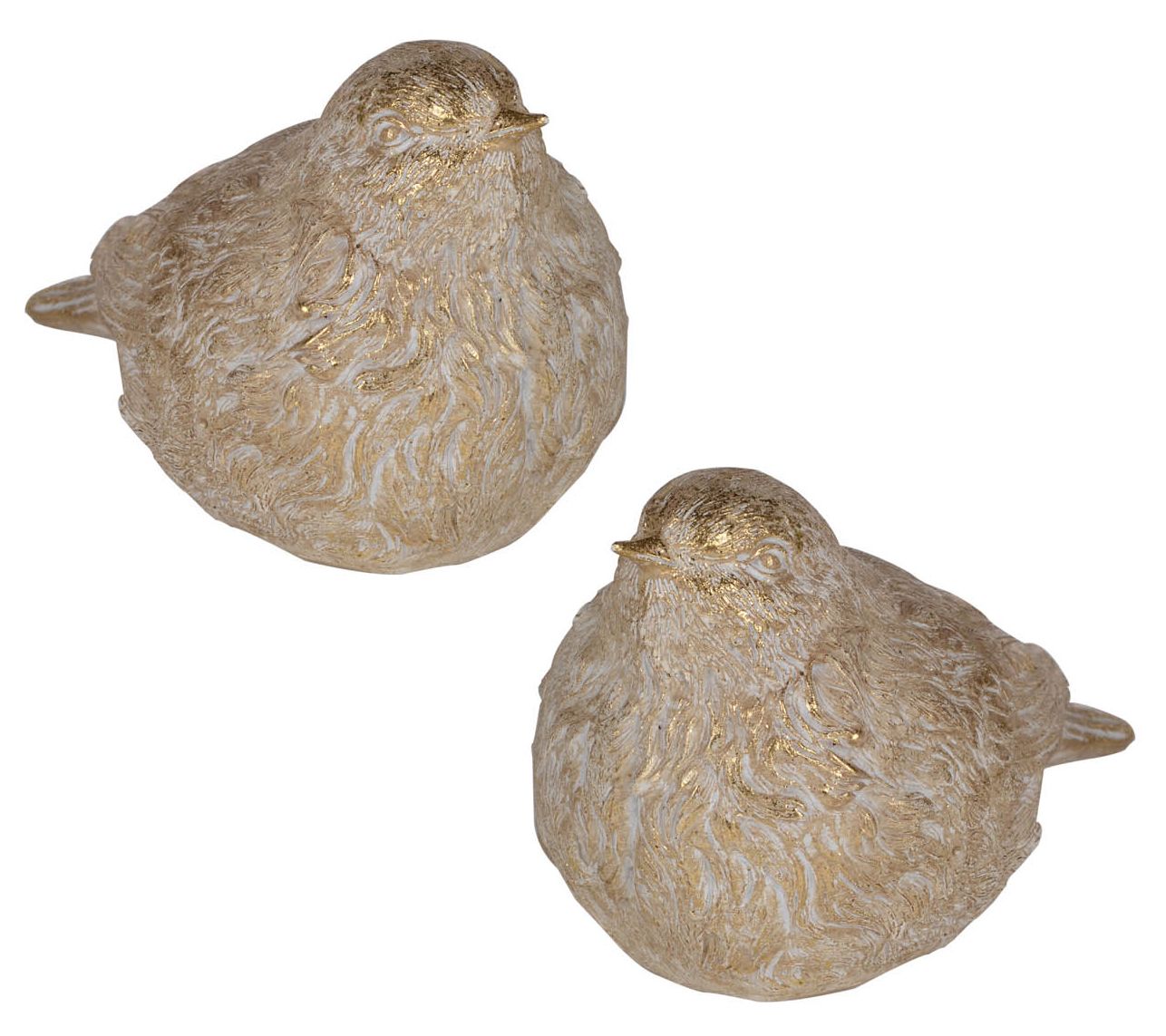 Barbara King Set of 2 Pudgey Antique Gold Warblers - QVC.com