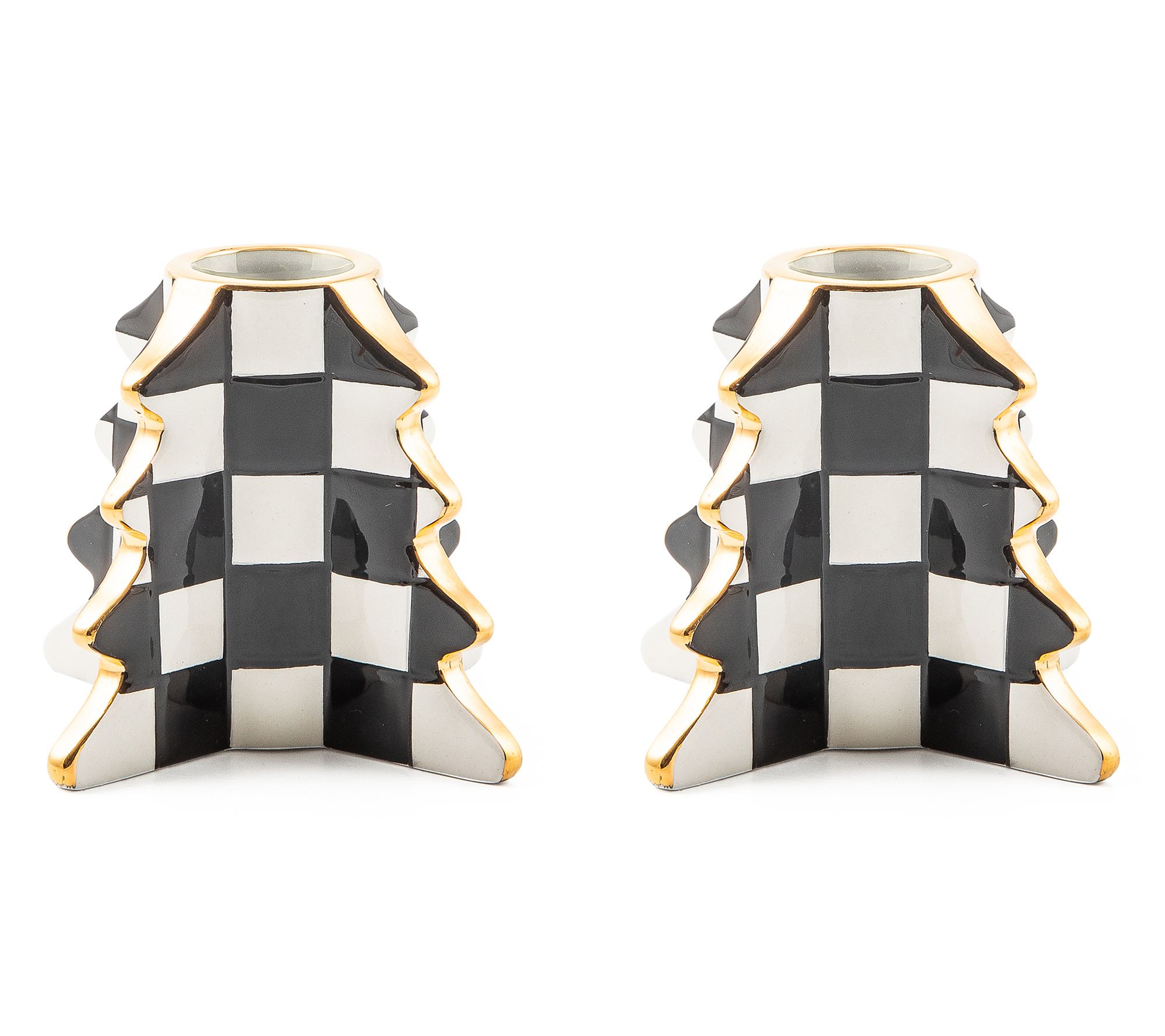 MacKenzie- Childs Set of 2 Holiday Candle Holders