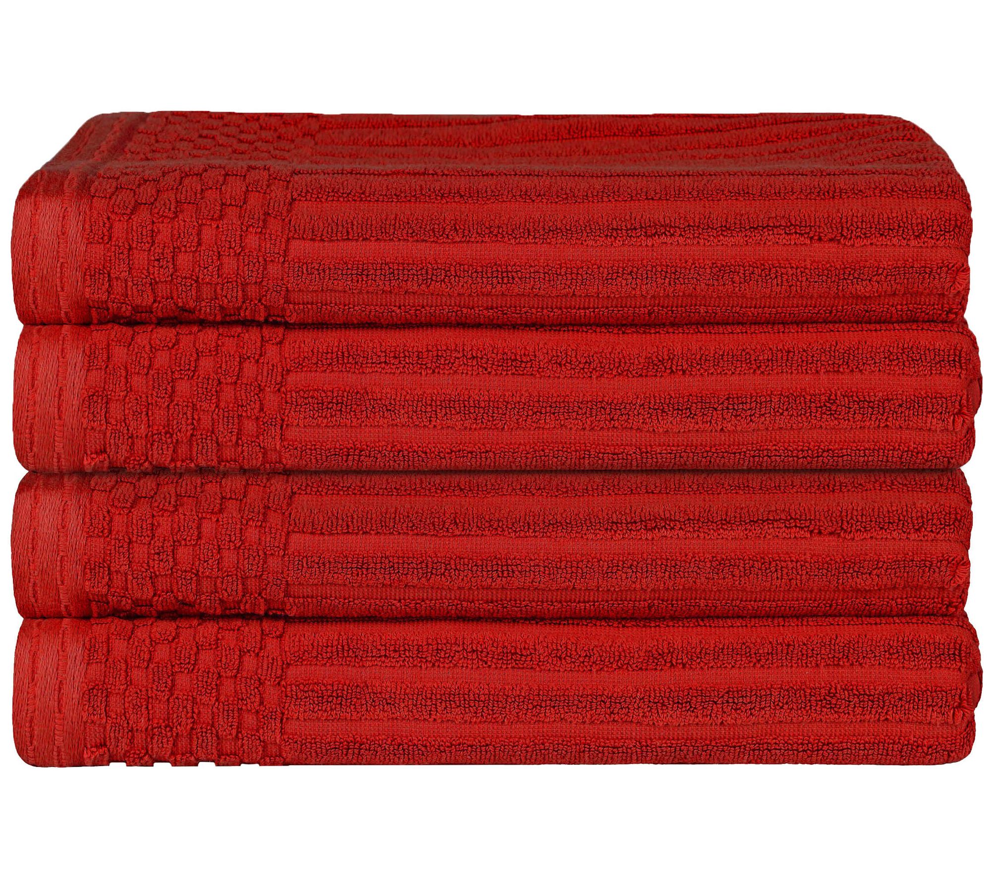 Superior Ribbed Textured Cotton 4Piece Bath Towel Set