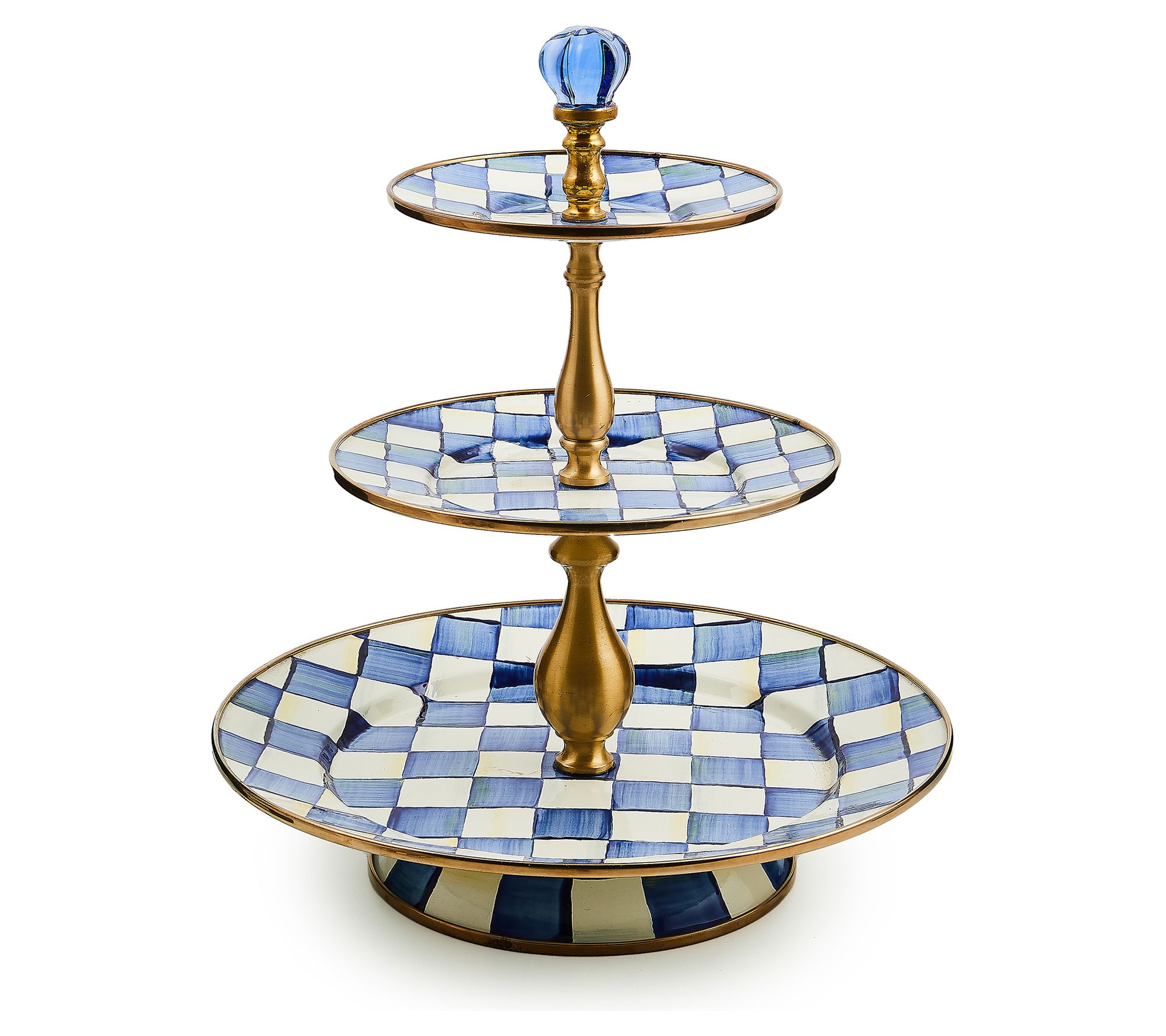 MacKenzie-Childs Royal Check Three Tier Sweet S tand