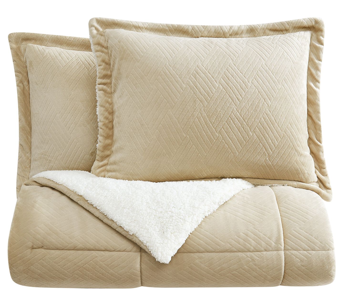 Cannon Carved Faux Fur Full/Queen 3-Piece Comforter Set