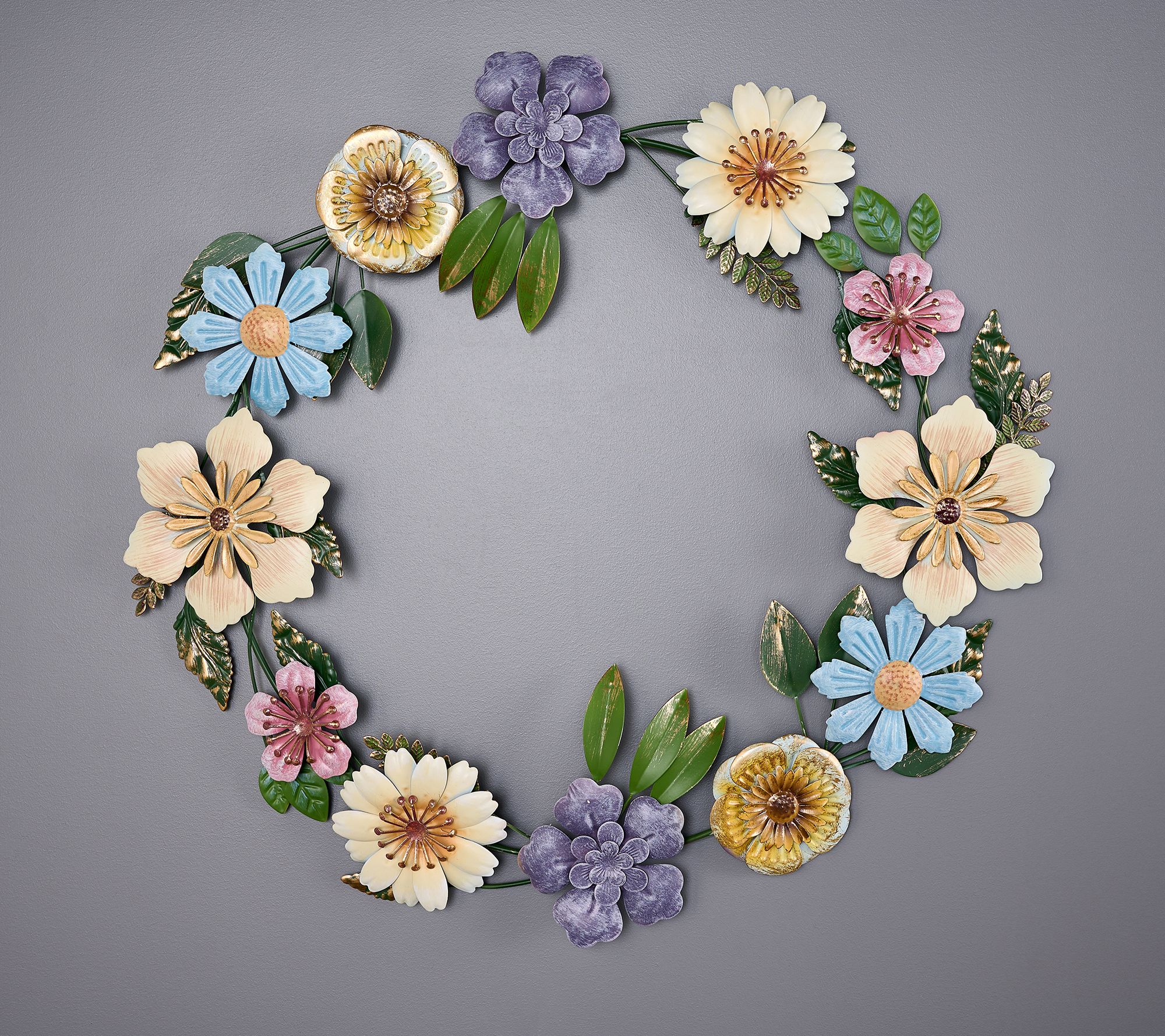 Home Reflections 22" Spring Floral Metal Wreath