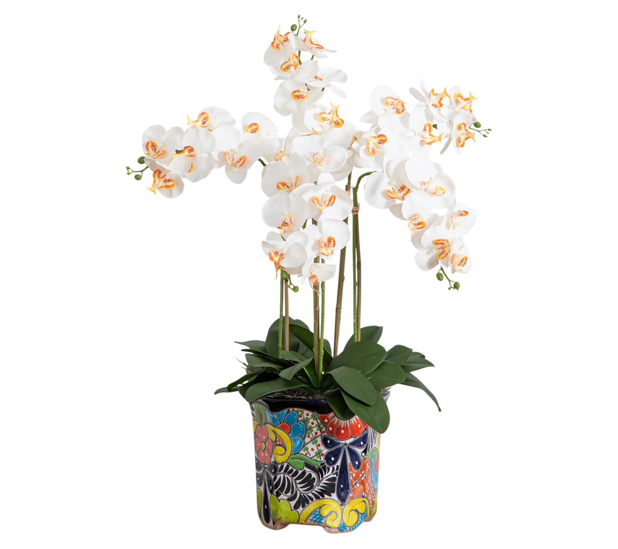 Nearly Natural 36" Large Orchid in Handmade Planter
