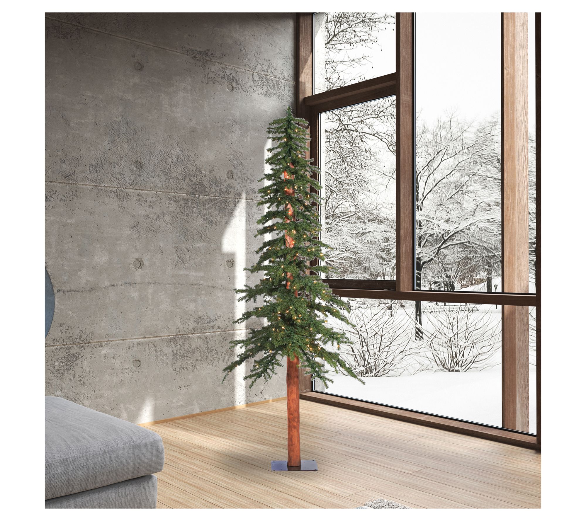 Vickerman 8' x 50" Natural Alpine Artificial Pre-Lit Tree