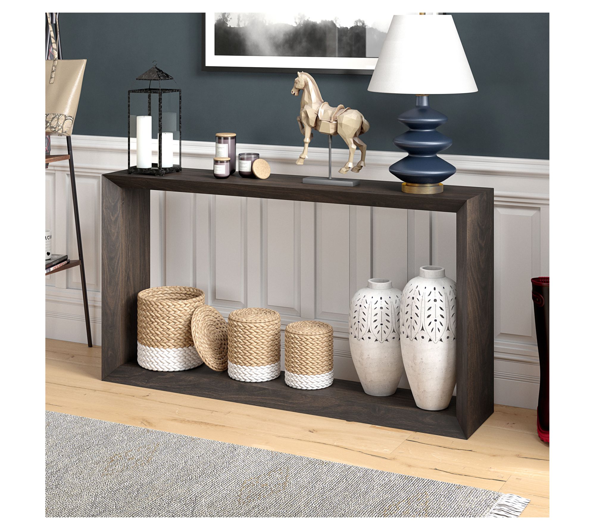 Hudson&Canal Osmond 55" Wide Rectangular Console Table