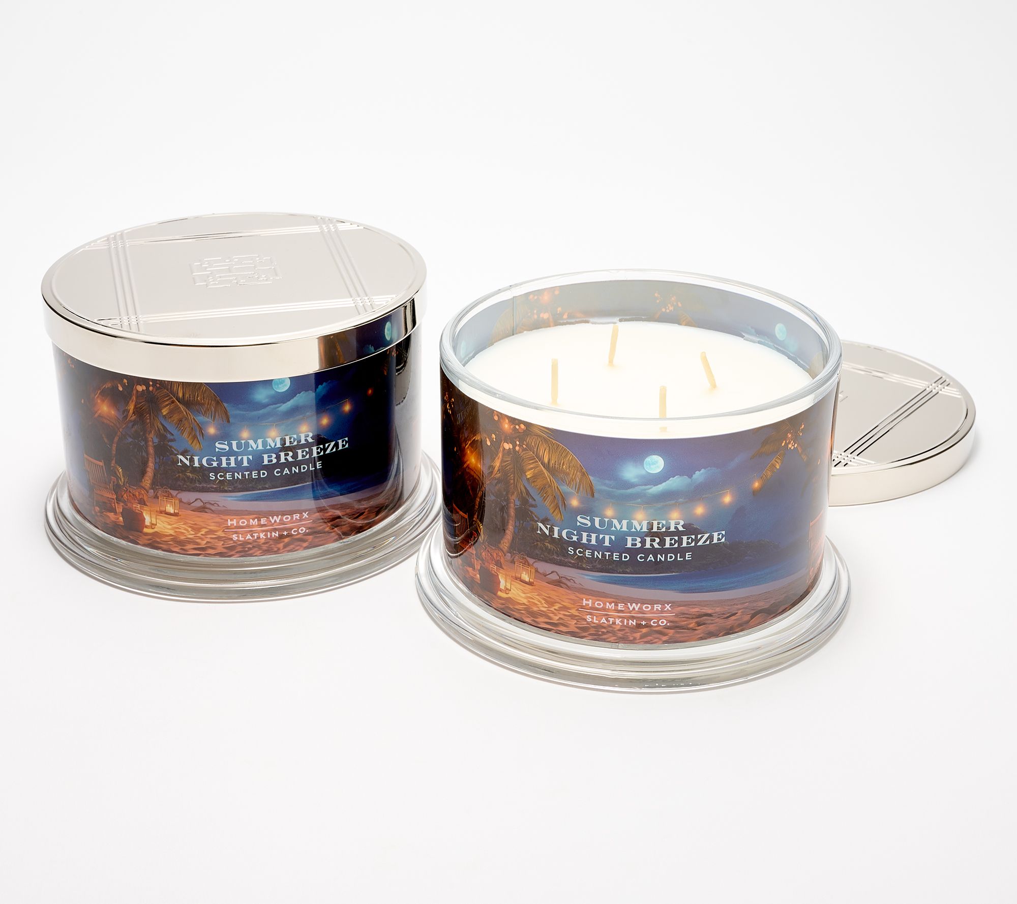 As Is HomeWorx by Slatkin + Co. S/2 18ozSummer Candles