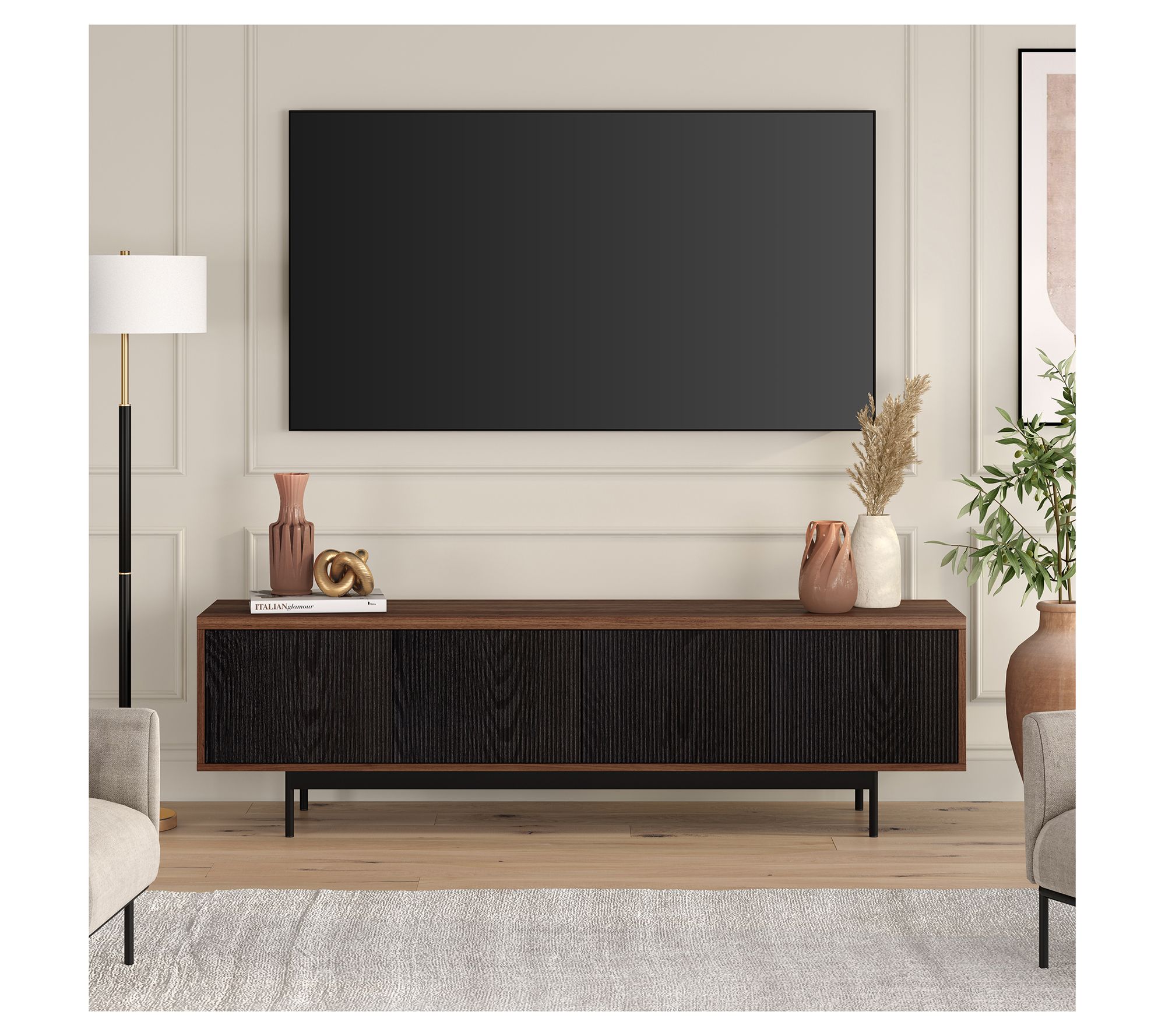 Hudson&Canal Whitman Rectangular TV Stand for TV's up to 75"