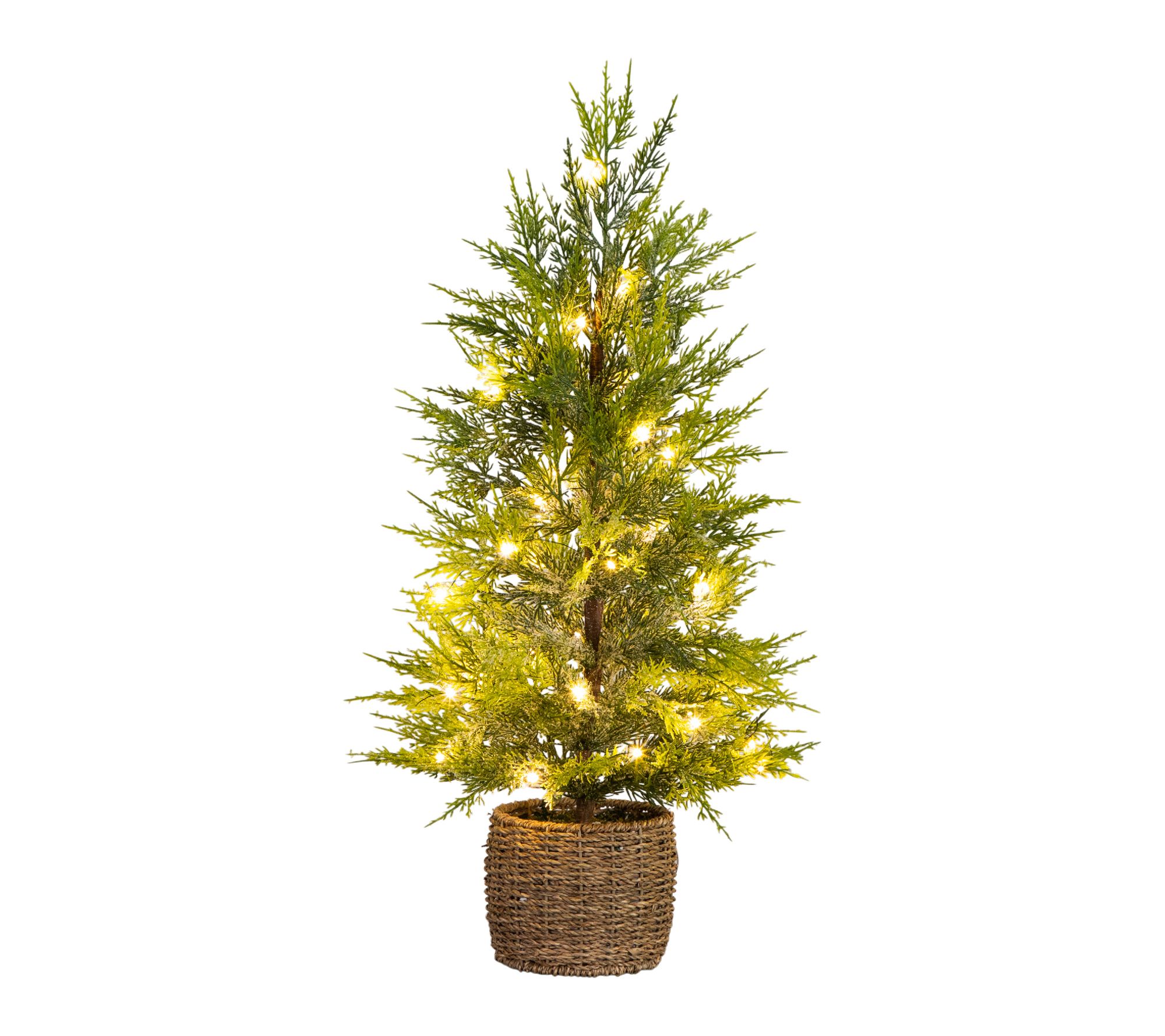 Nearly Natural 32" Snowed Cypress Tree with 30ED Lights