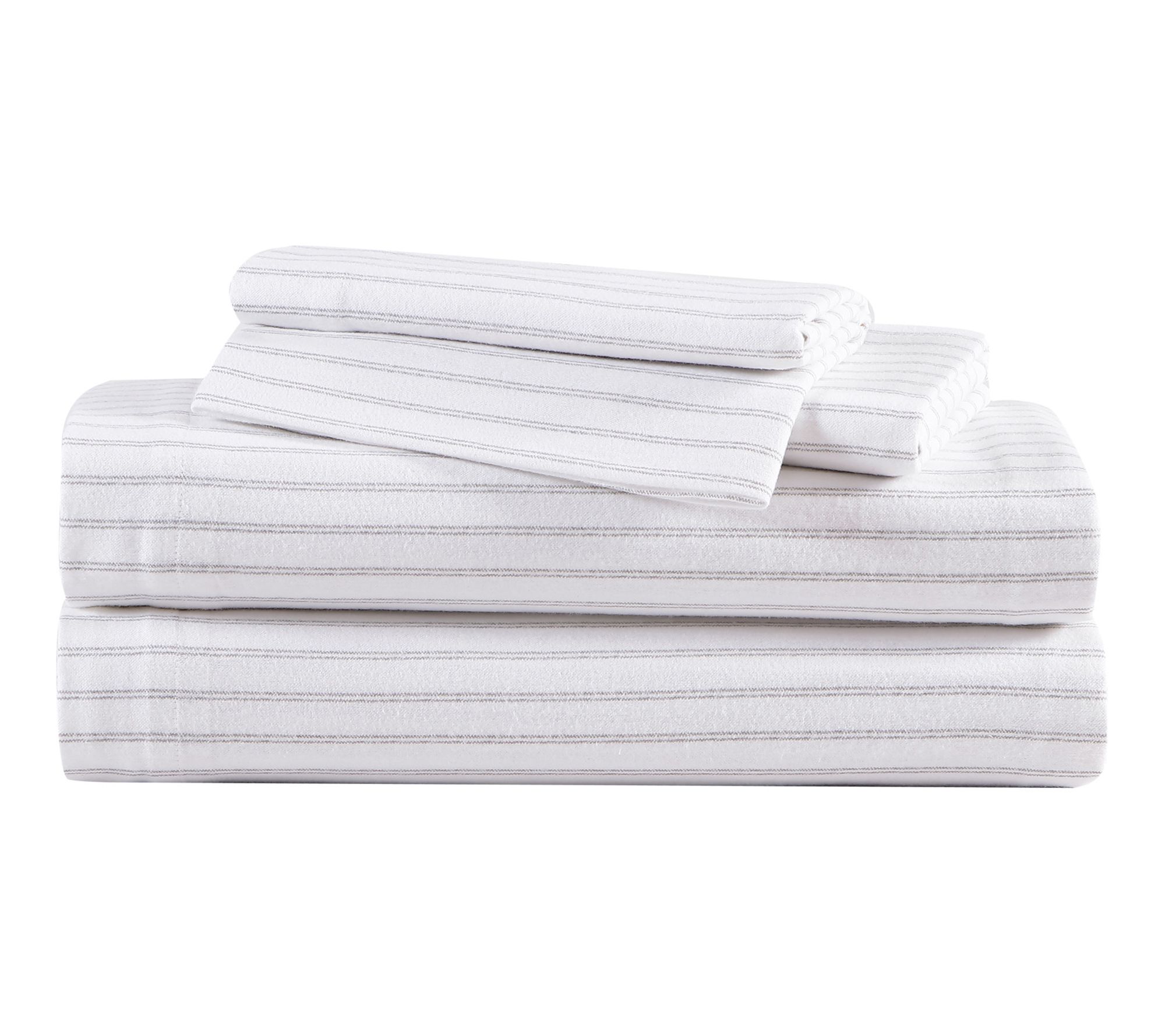 Eddie Bauer Trail Stripe Grey Cotton Twin SheetSet