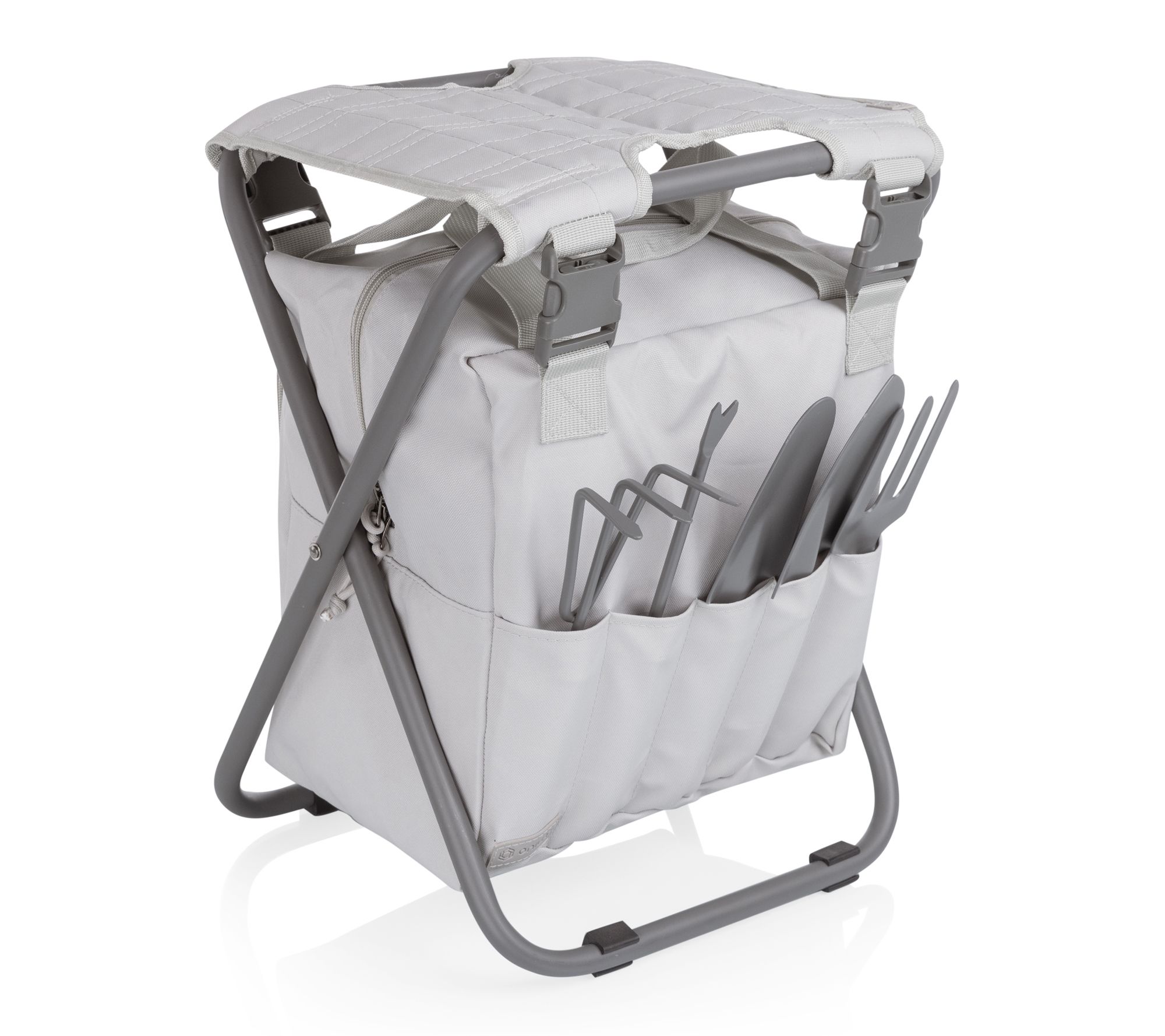 Oniva Portable Folding Seat with Garden Tools Set Organizer