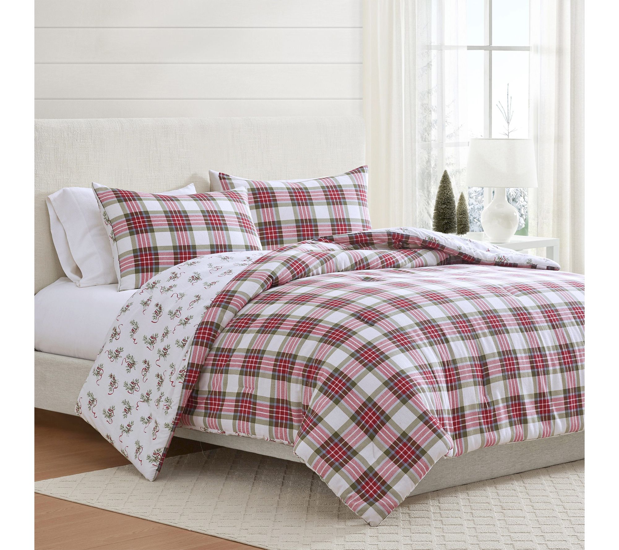 Martha Stewart Yuletide Plaid Reversible King Comforter Set