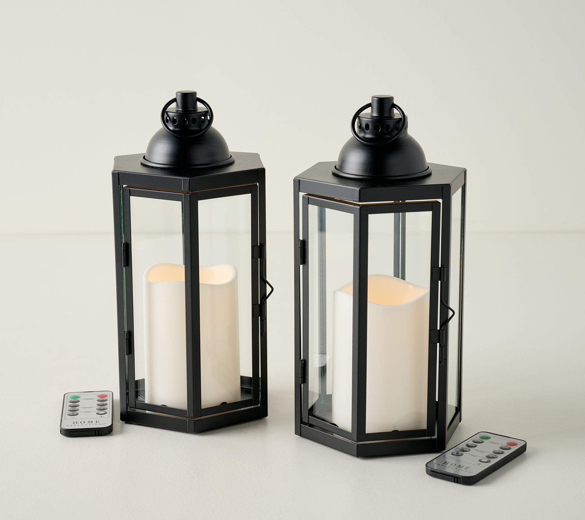 Home Reflections Set of 2 10" Luxe In/Outdoor Lanterns
