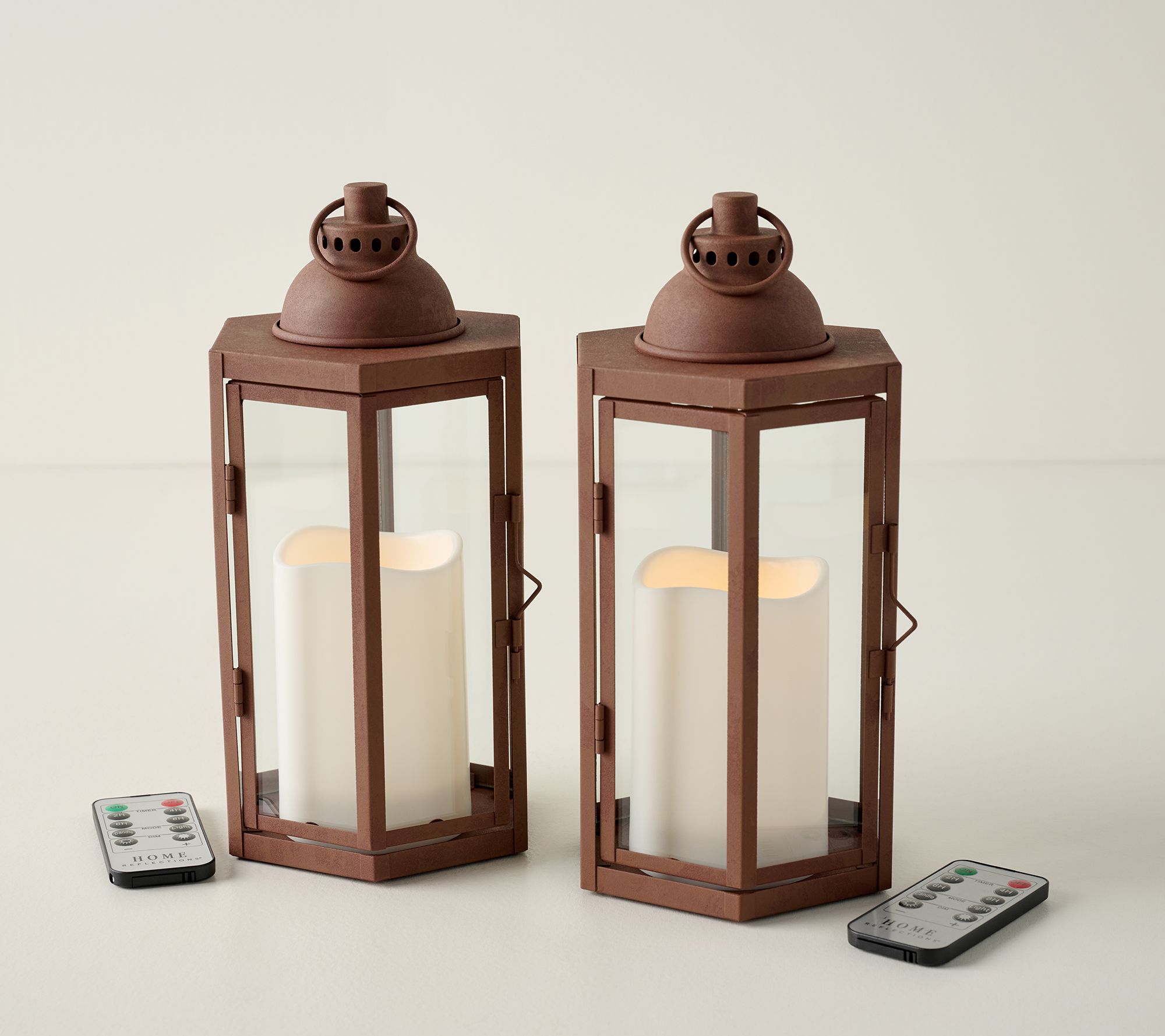 Home Reflections Set of 2 10" Luxe In/Outdoor Lanterns