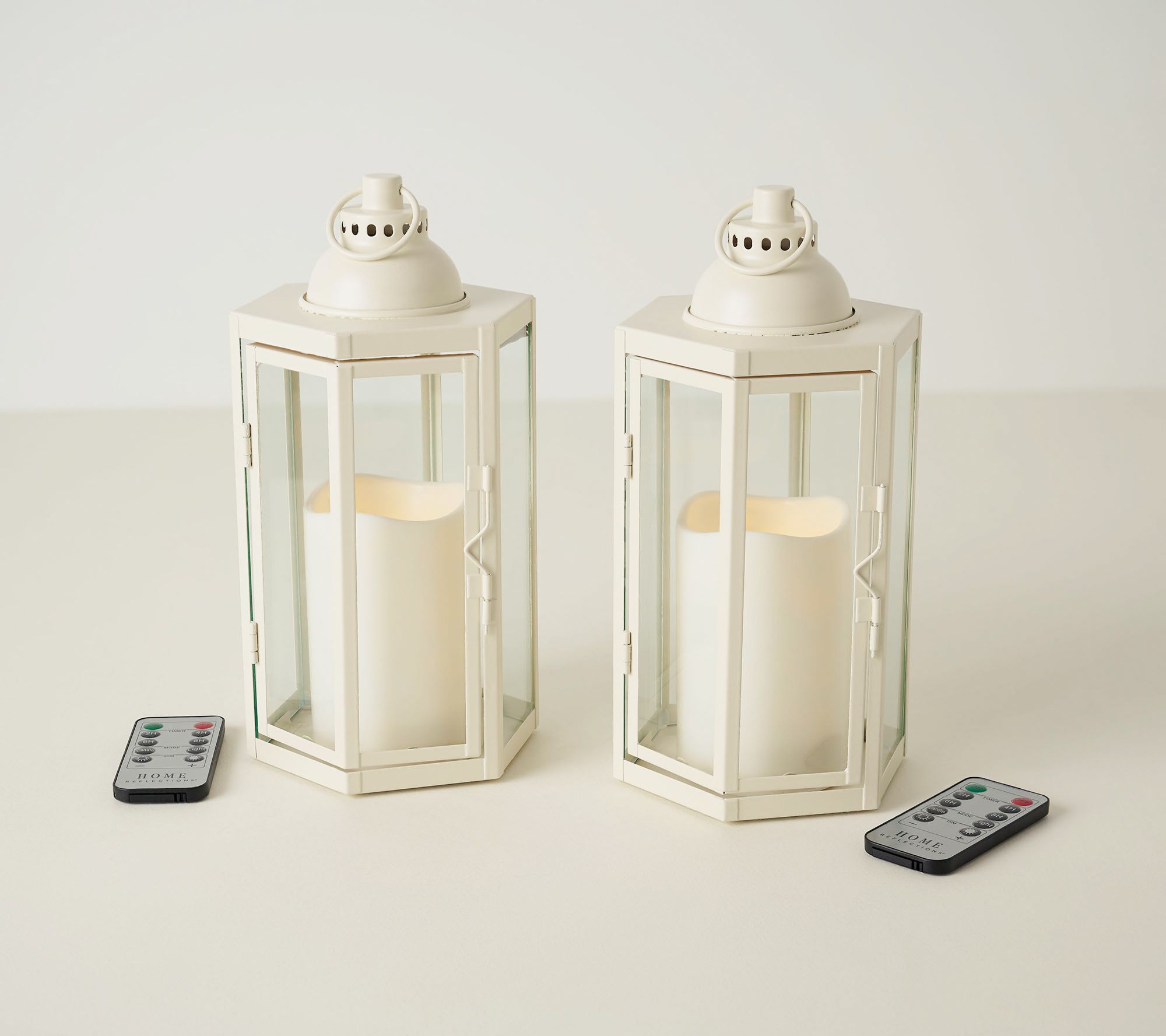 Home Reflections Set of 2 10" Luxe In/Outdoor Lanterns