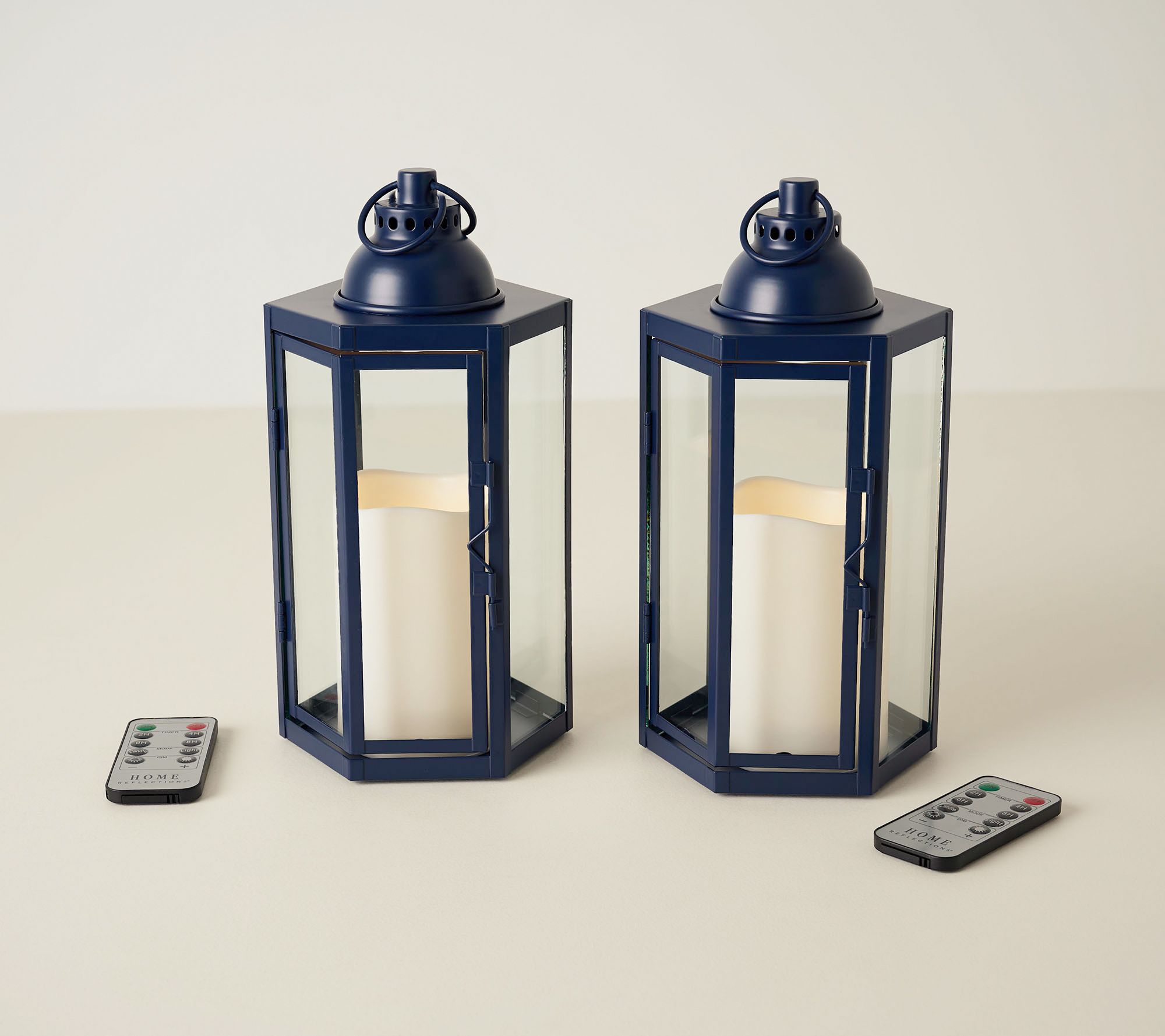 Home Reflections Set of 2 10" Luxe In/Outdoor Lanterns