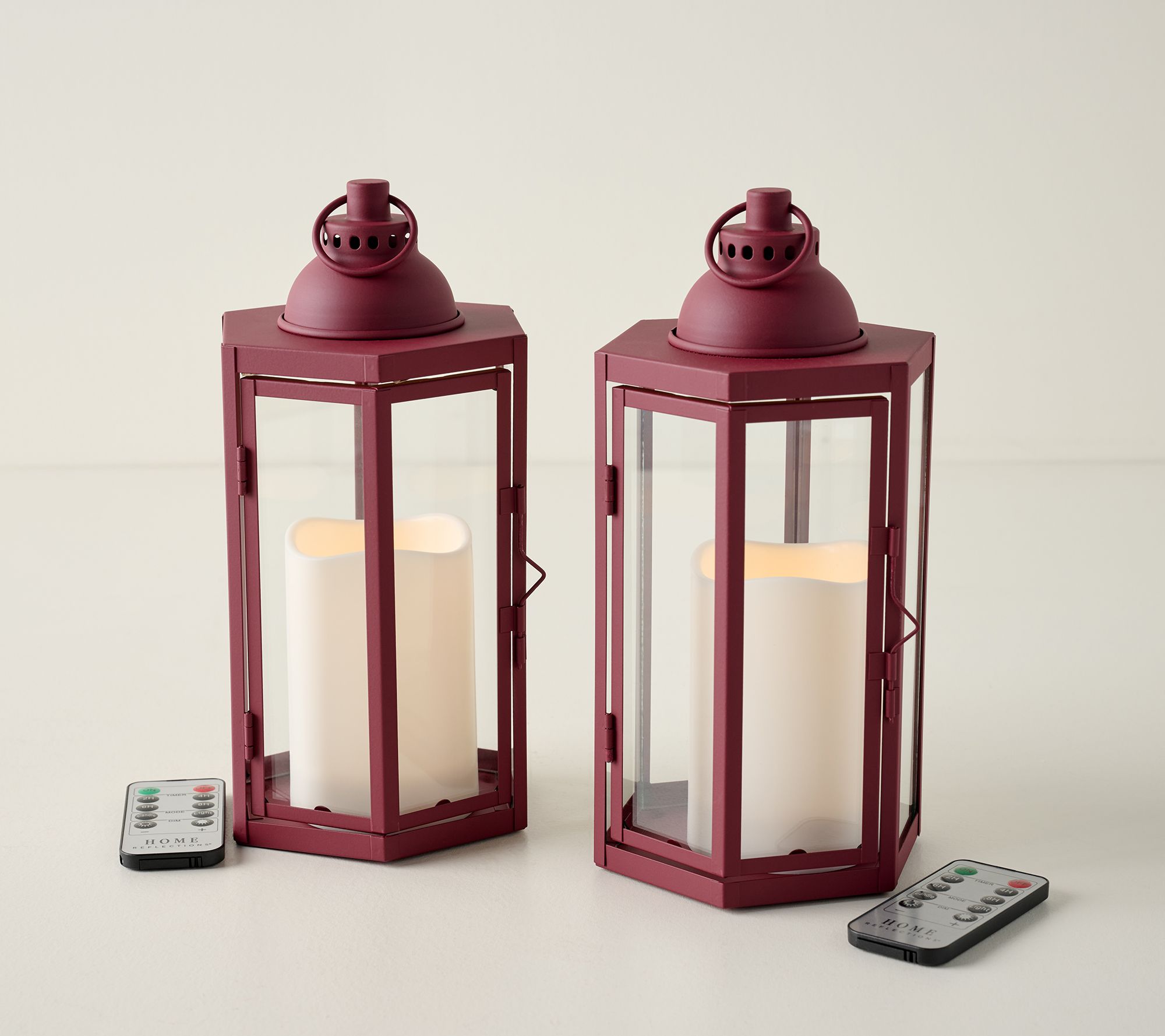 Home Reflections Set of 2 10" Luxe In/Outdoor Lanterns