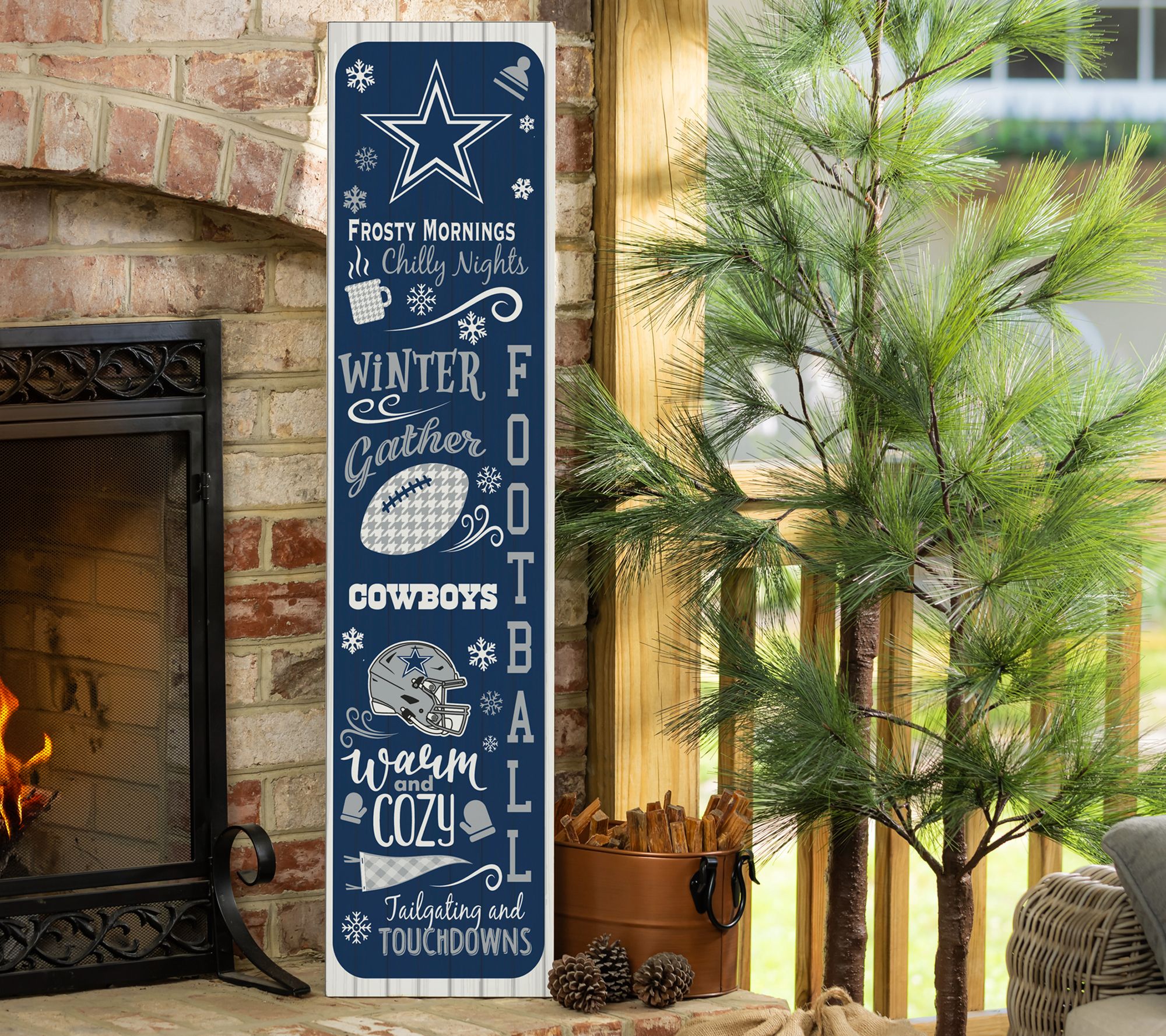 Evergreen NFL 47" Wood Double Sided Winter Leaner Fan Sign