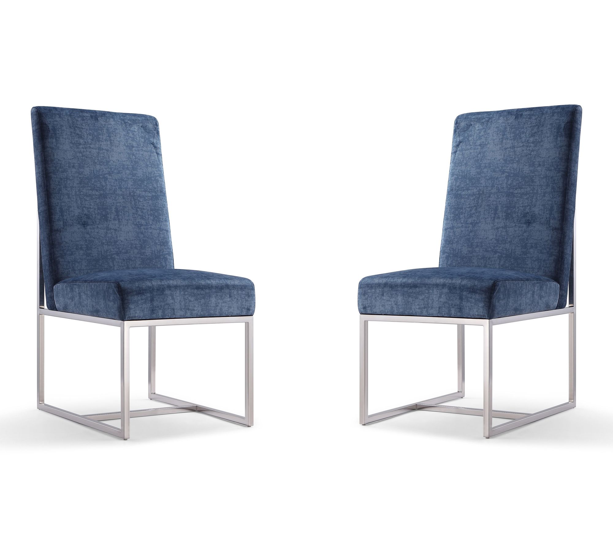 Manhattan Comfort Element Metal Velvet Dining Chair - Set of 2