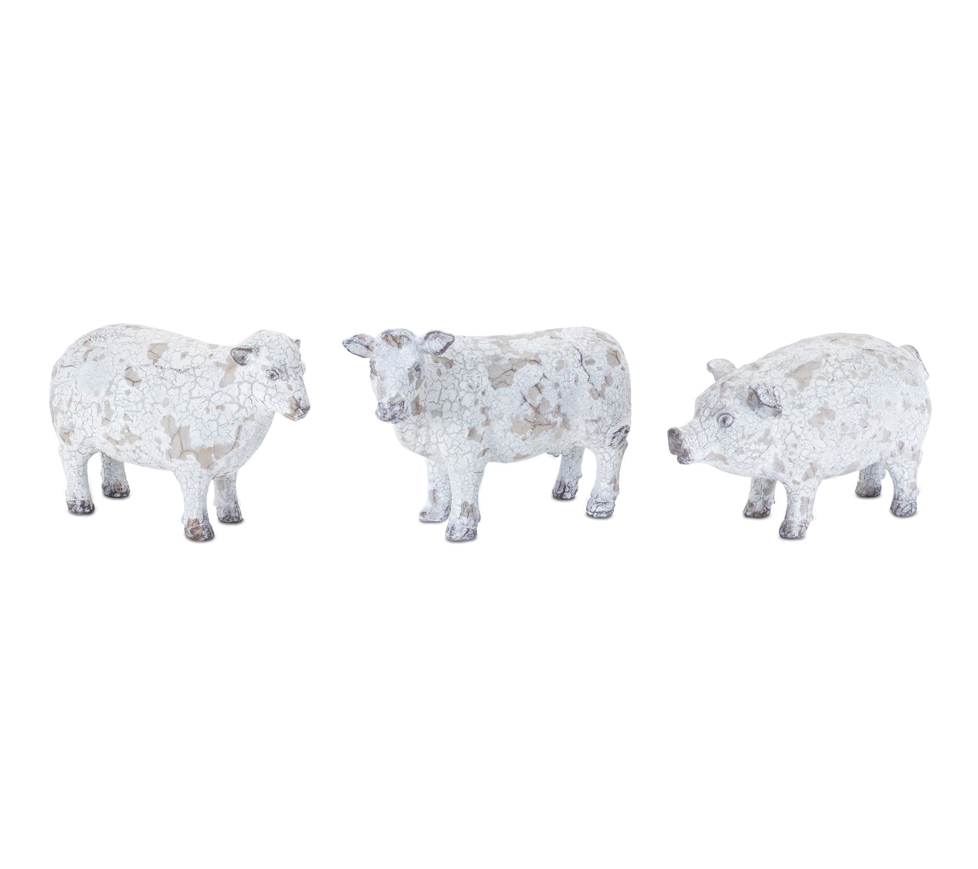 Melrose International Distressed Farm Animal Figurine Set