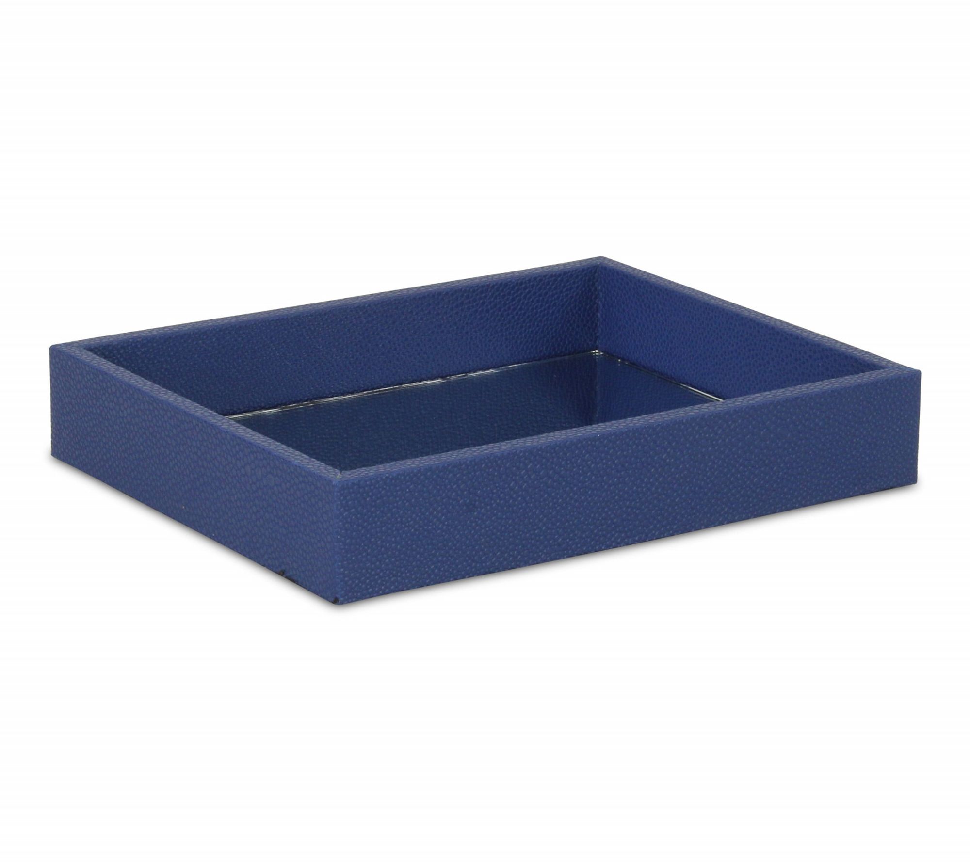 HomeRoots 10" Navy Blue Rectangular Wood Handmade Tray