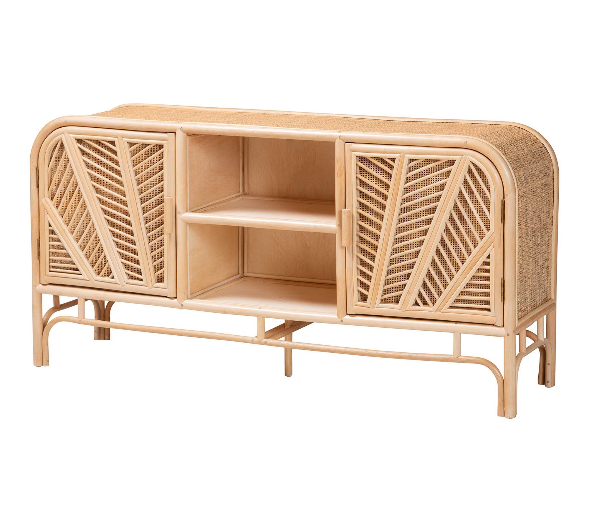 bali & pari Carabella Natural Rattan 2-Door Storage Cabinet