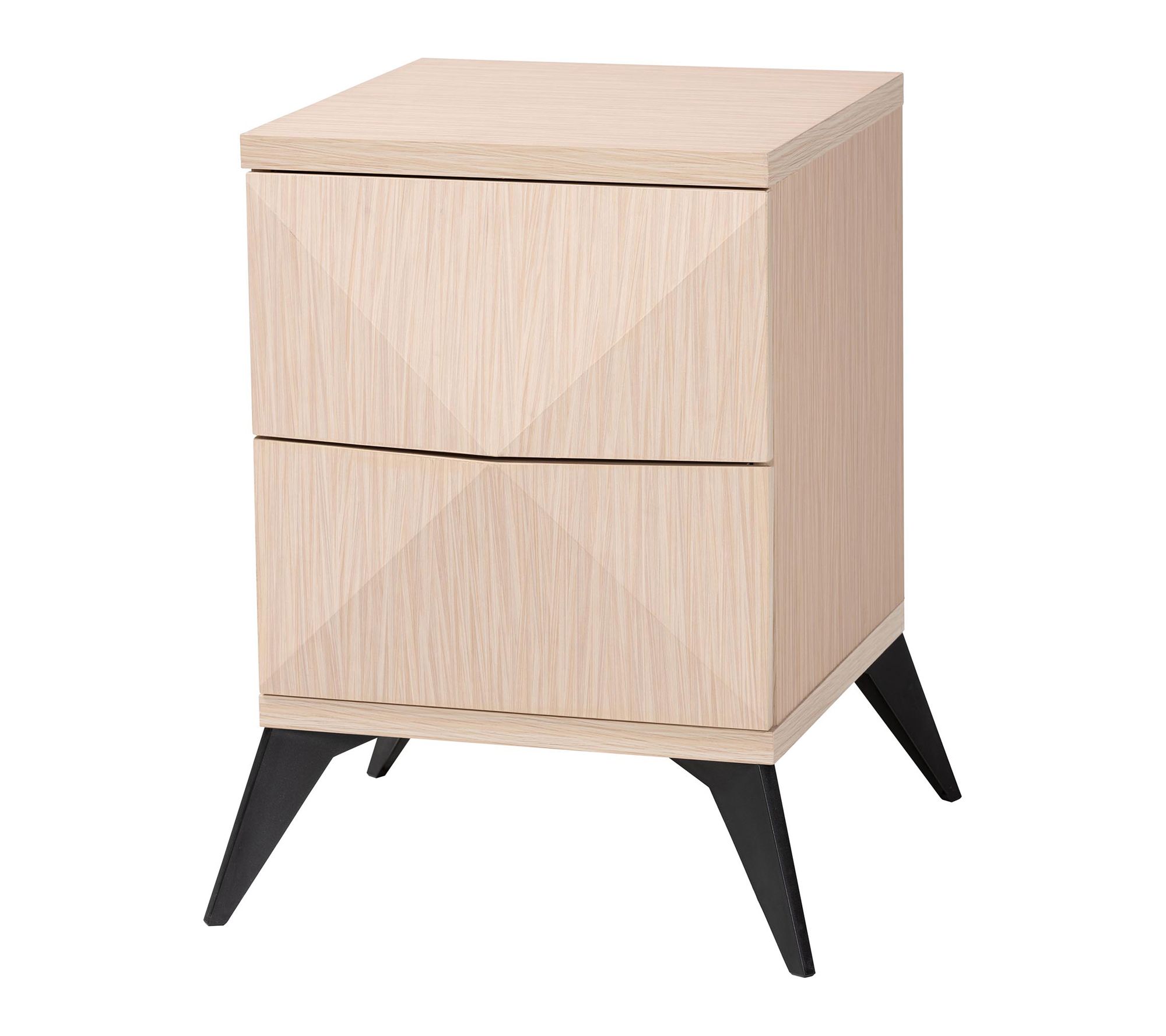 Baxton Studio Draper Light Brown and Black WoodNightstand