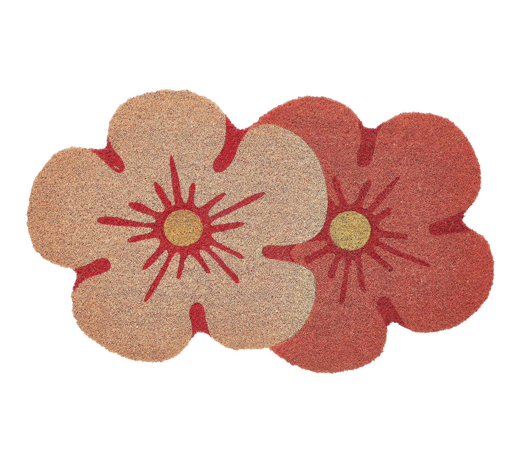 VCNY Home Floral Shape Die Cut Coir Doormat, 18" x 30"