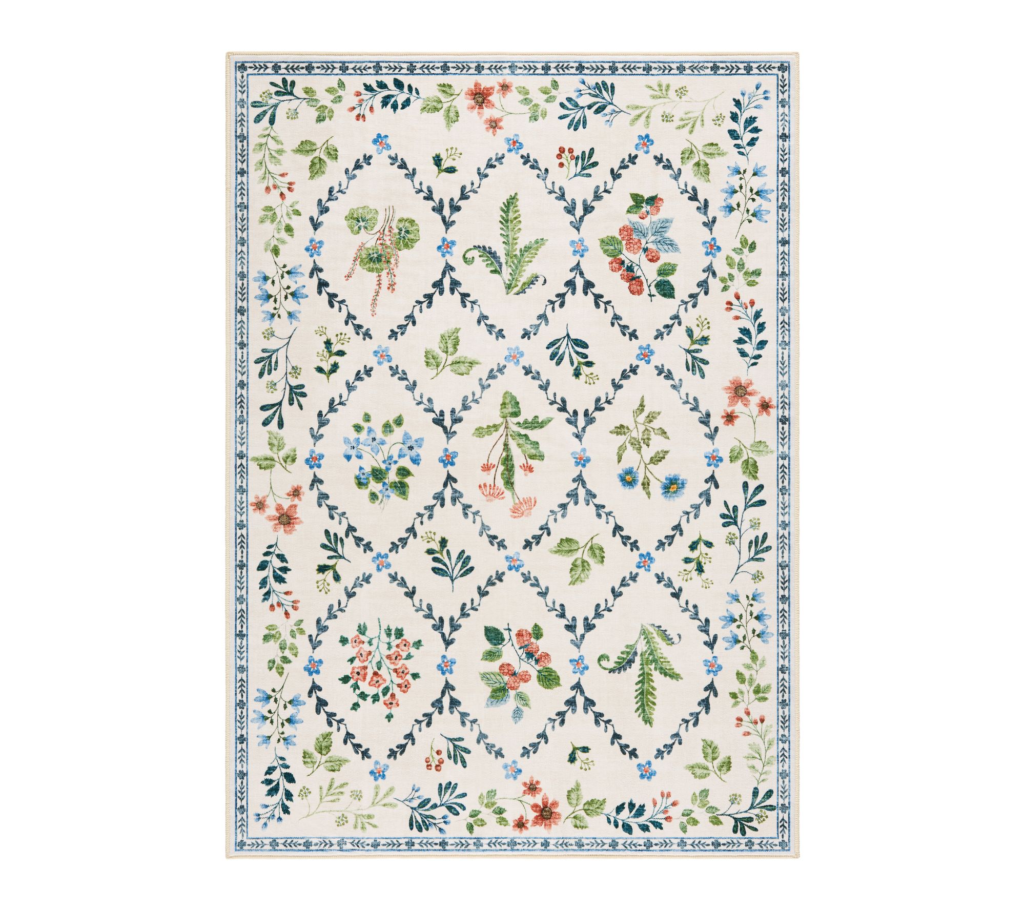 Everwash Haven Floral Trellis 5x7 Washable AreaRug
