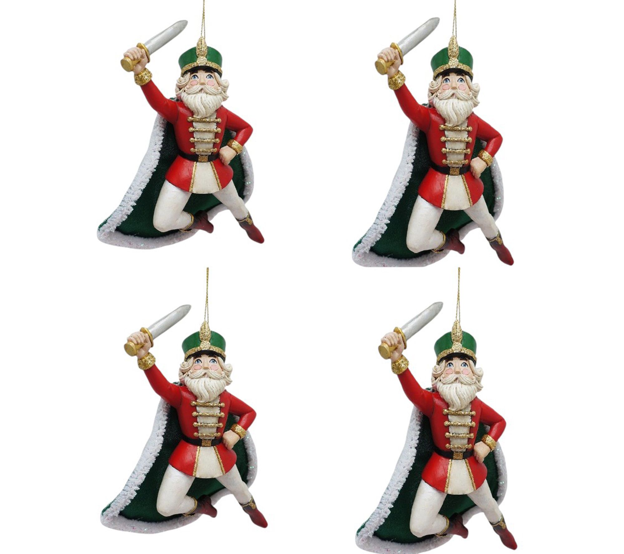RC Home Decor-Set of 4 Nutcracker Soldier Ornaments with Sword
