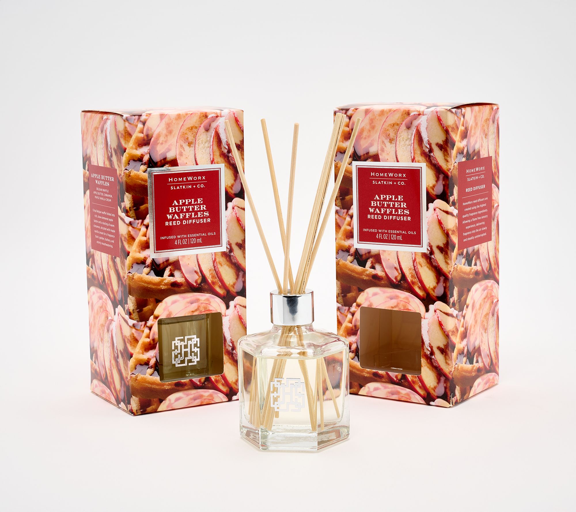 HomeWorx by Slatkin + Co. S/2 Apple Butter Waffles Reed Diffusers
