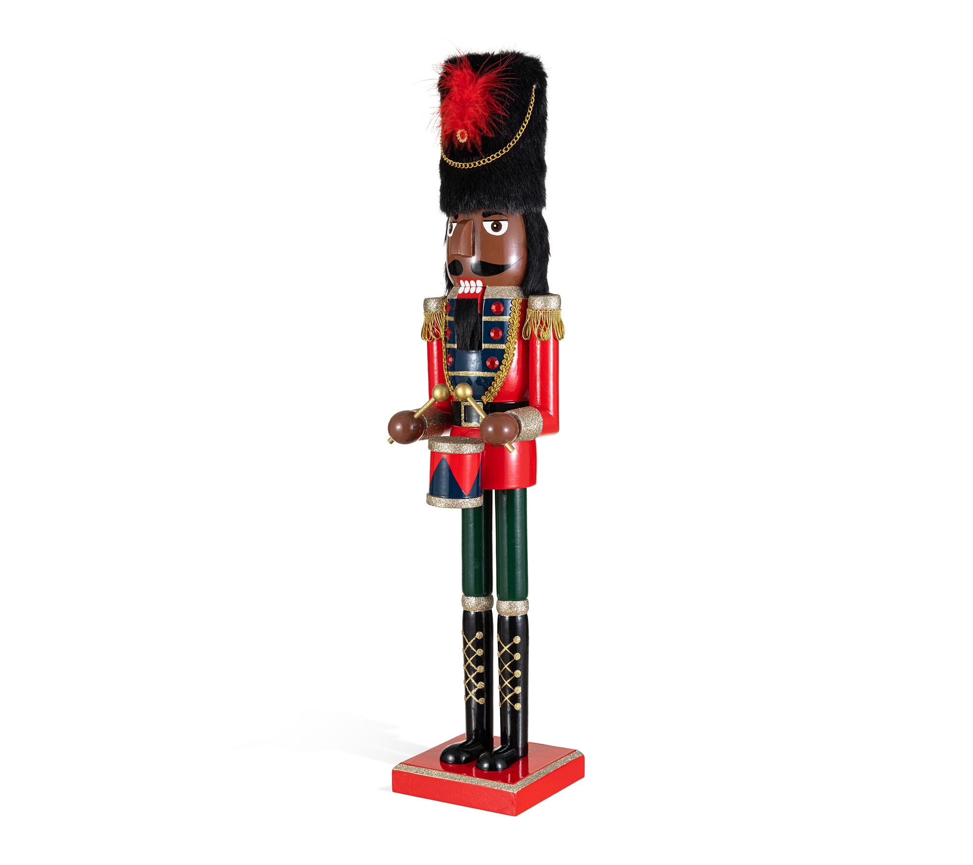 Glitzhome 24"H Wooden Christmas African Soldier Nutcracker