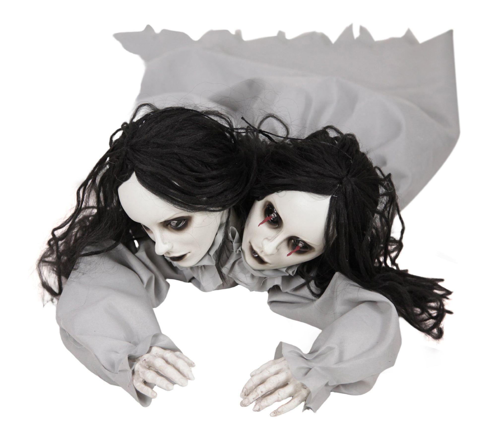 Haunted Hill Farm 4-ft. Long Crawling Two Head Girl Animatronic