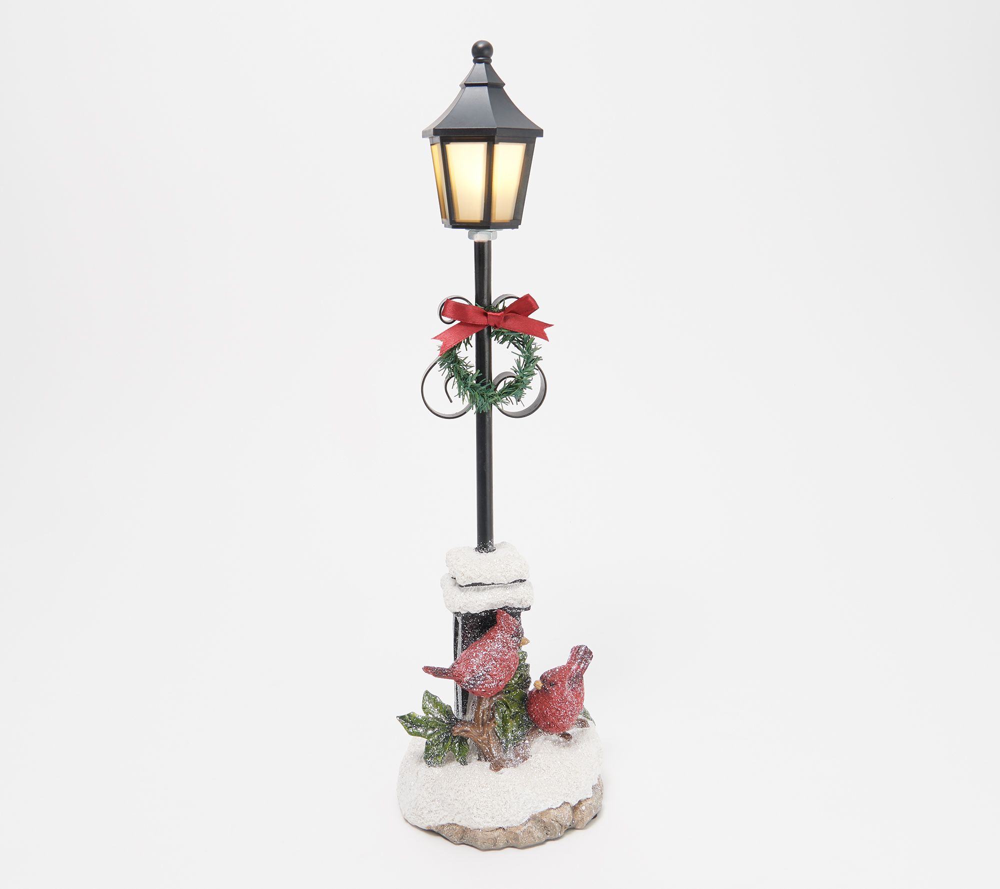 Illuminated 16" Decorative Lamp Post with Cardinals by Valerie