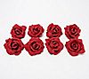 Set of 8 Frosted Rose Decorative Clips by Valerie