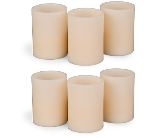 6-Piece Set of LED Straight Edge Pillar Candlesby Gerson Co.