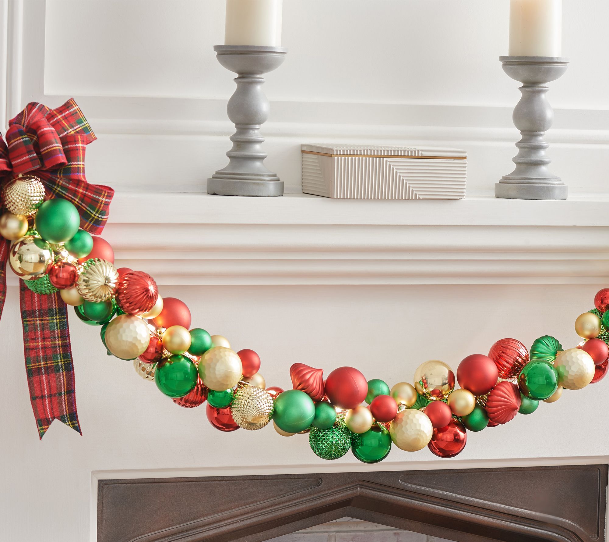 4' Illuminated Ornament Garland by Valerie  QVC.com