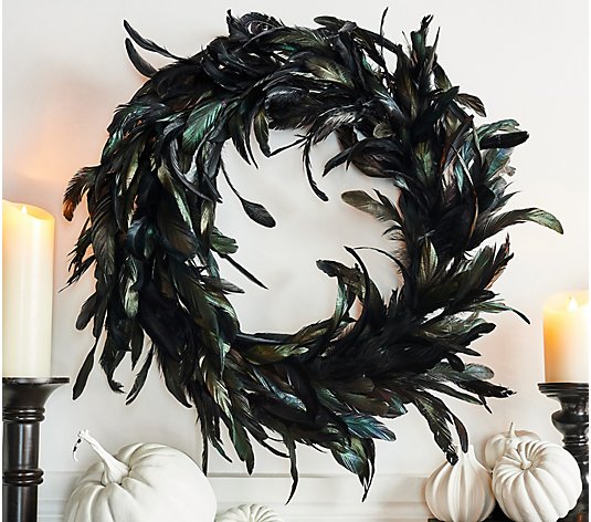 Simply Stunning 24" Feathered Wreath by Janine Graff