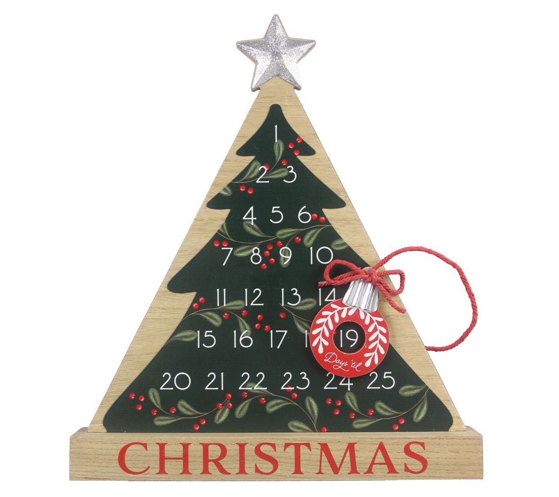 Young's wood Christmas tree countdown calendar