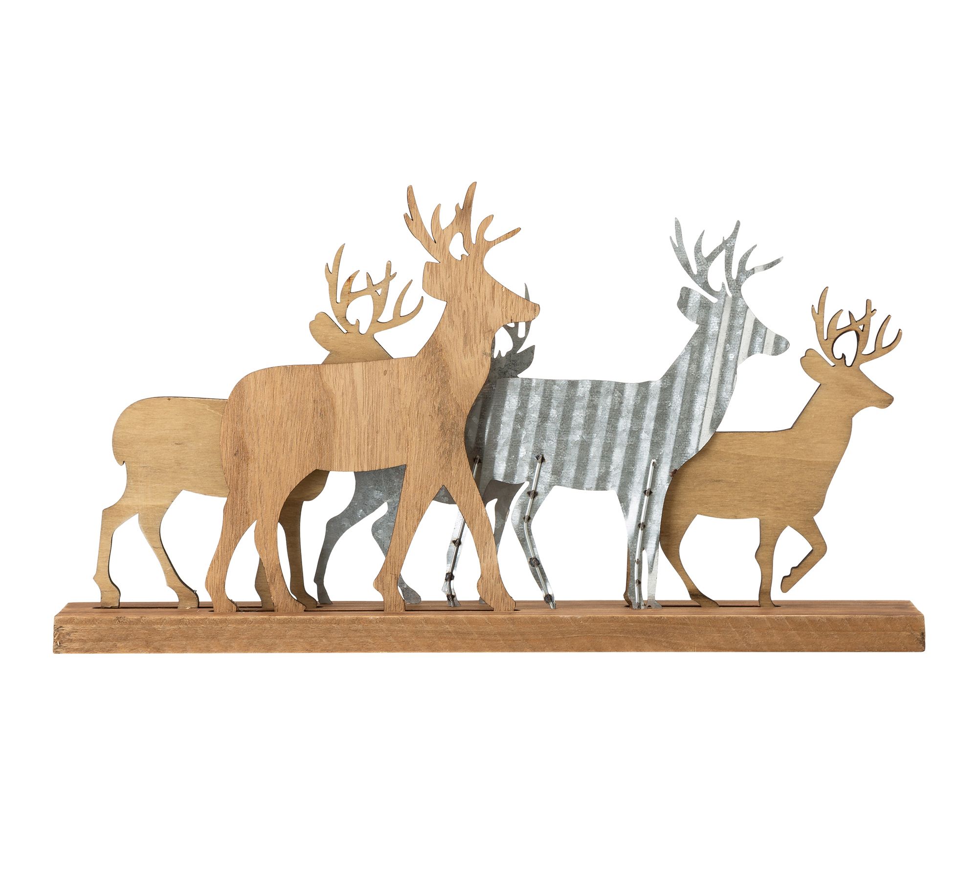 Glitzhome The Christmas Reindeer Are Coming Table Top Decor - QVC.com